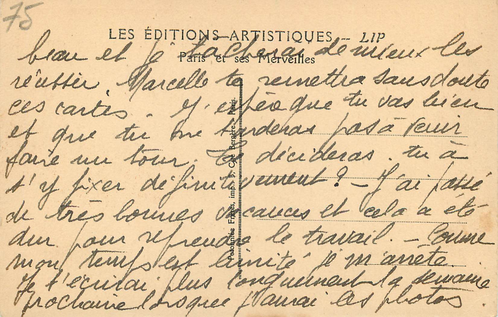 CPA Paris le Louvre et la Statue de Paris 1914 — Rückseite