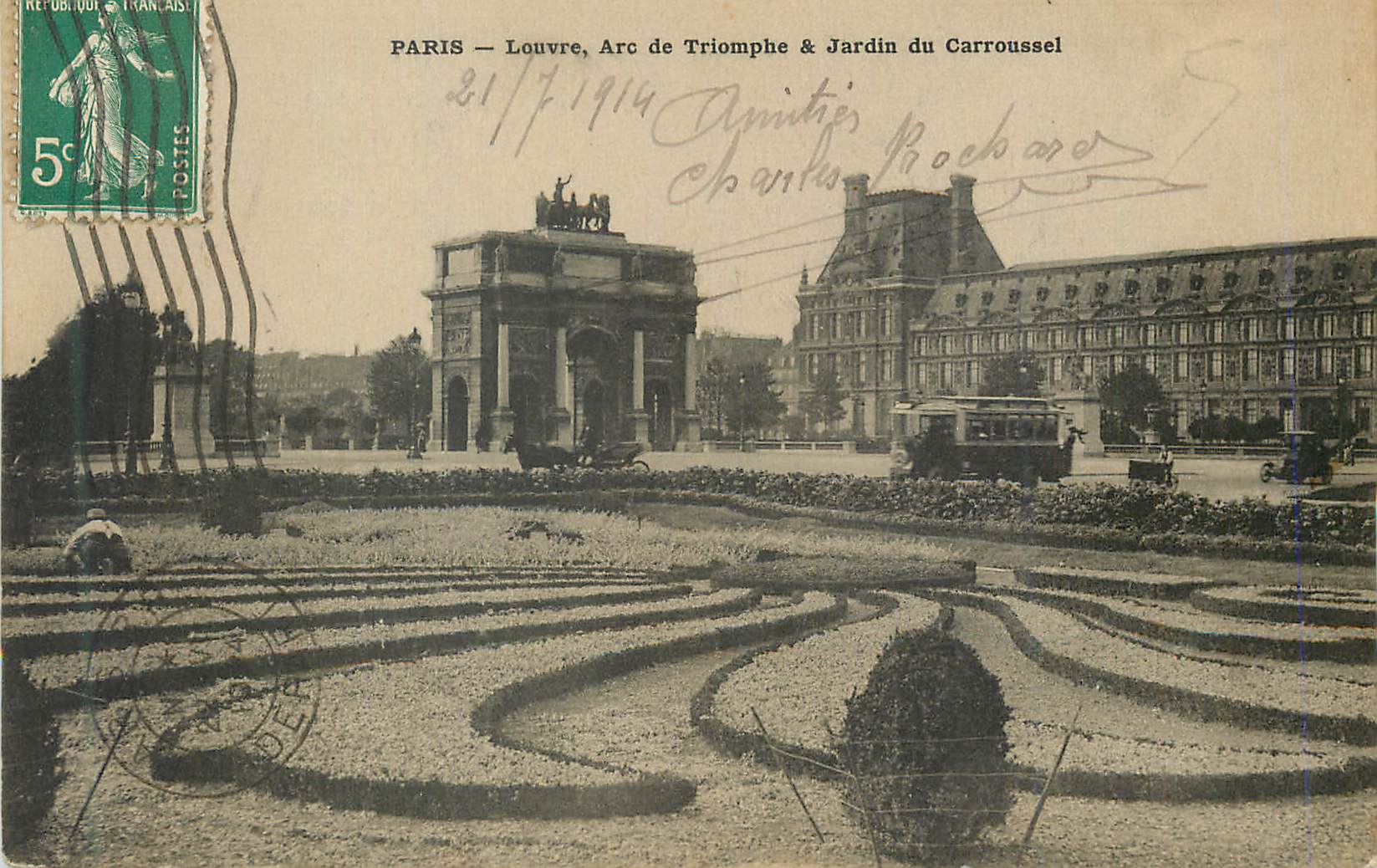 CPA Paris Louvre Arc de Triomphe Jardin du Carrousel