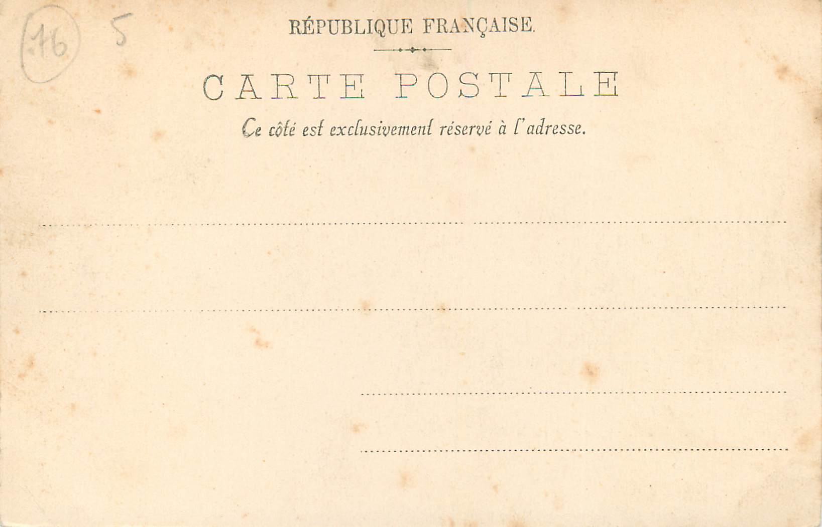 CPA le Havre le Cap de la Heve — Rückseite