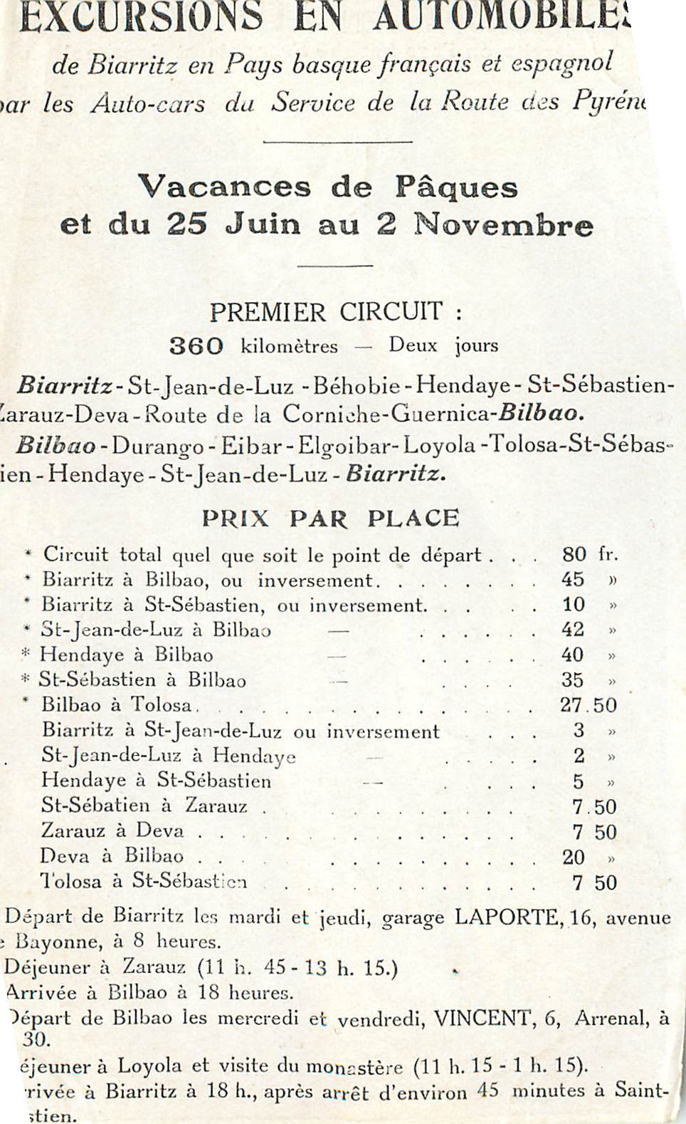 Image de Biarritz en Pays Basque Francais et Espagnol — Verso