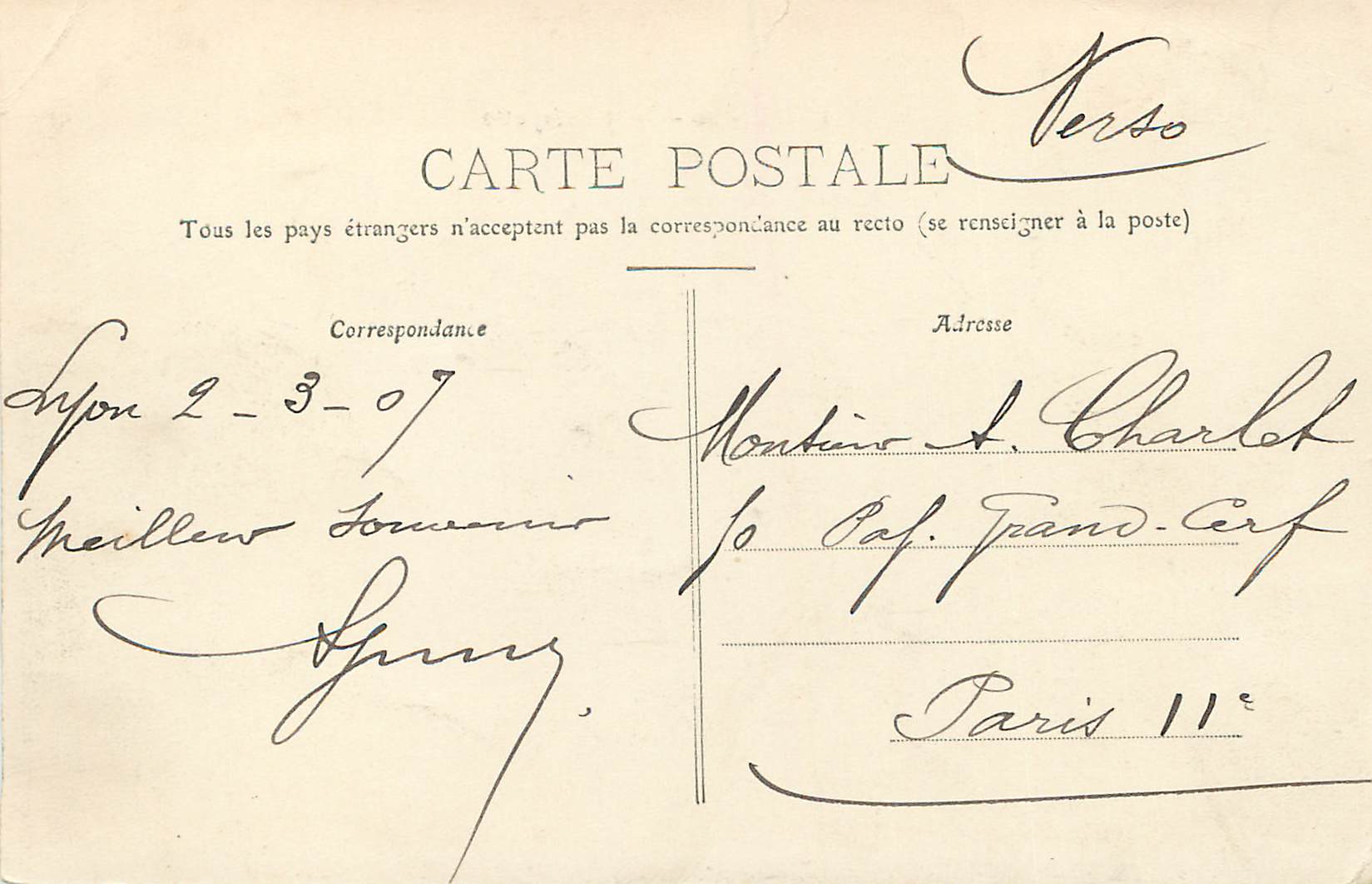 CPA Lyon Pont Lafayette — Verso