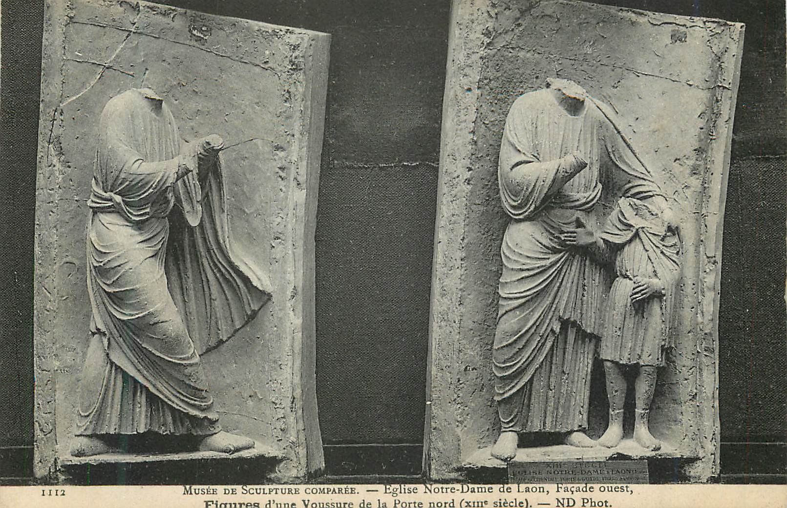 CPA Musee de Sculpture Comparee Eglise Notre Dame de Laon Facade Ouest Figures d'une Voussure de la Porte Nord (XIIIe si
