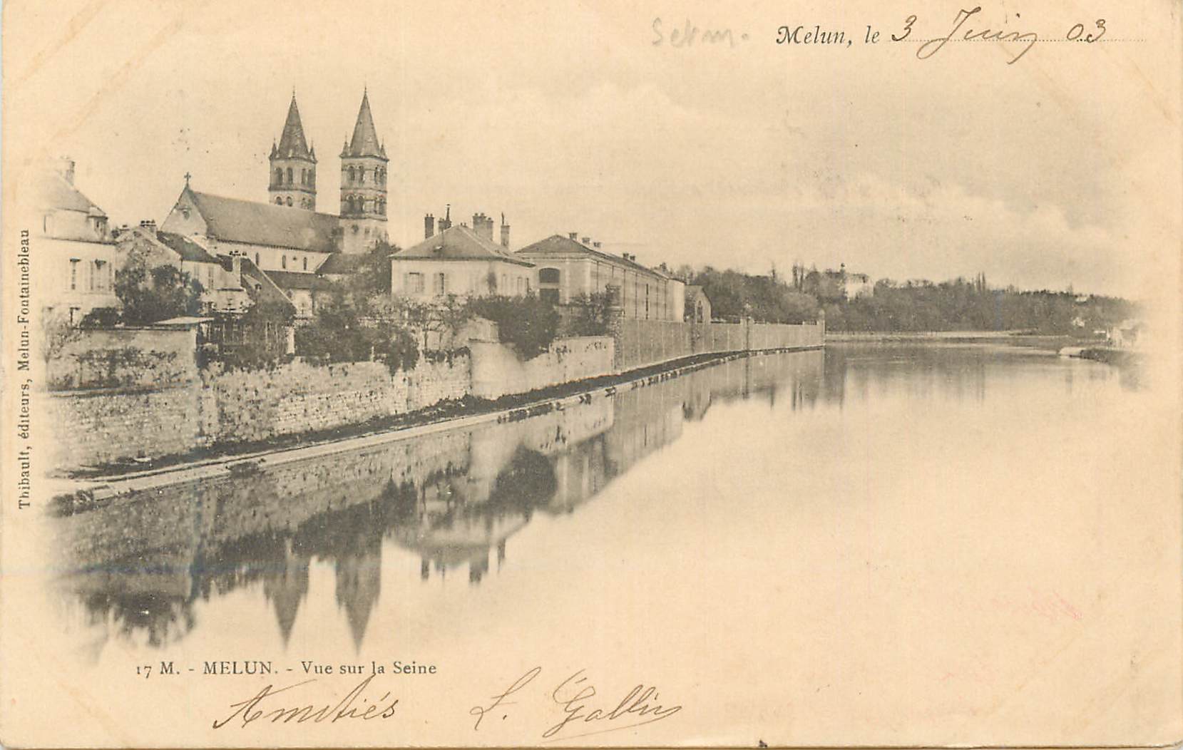 CPA Melun vue sur la Seine