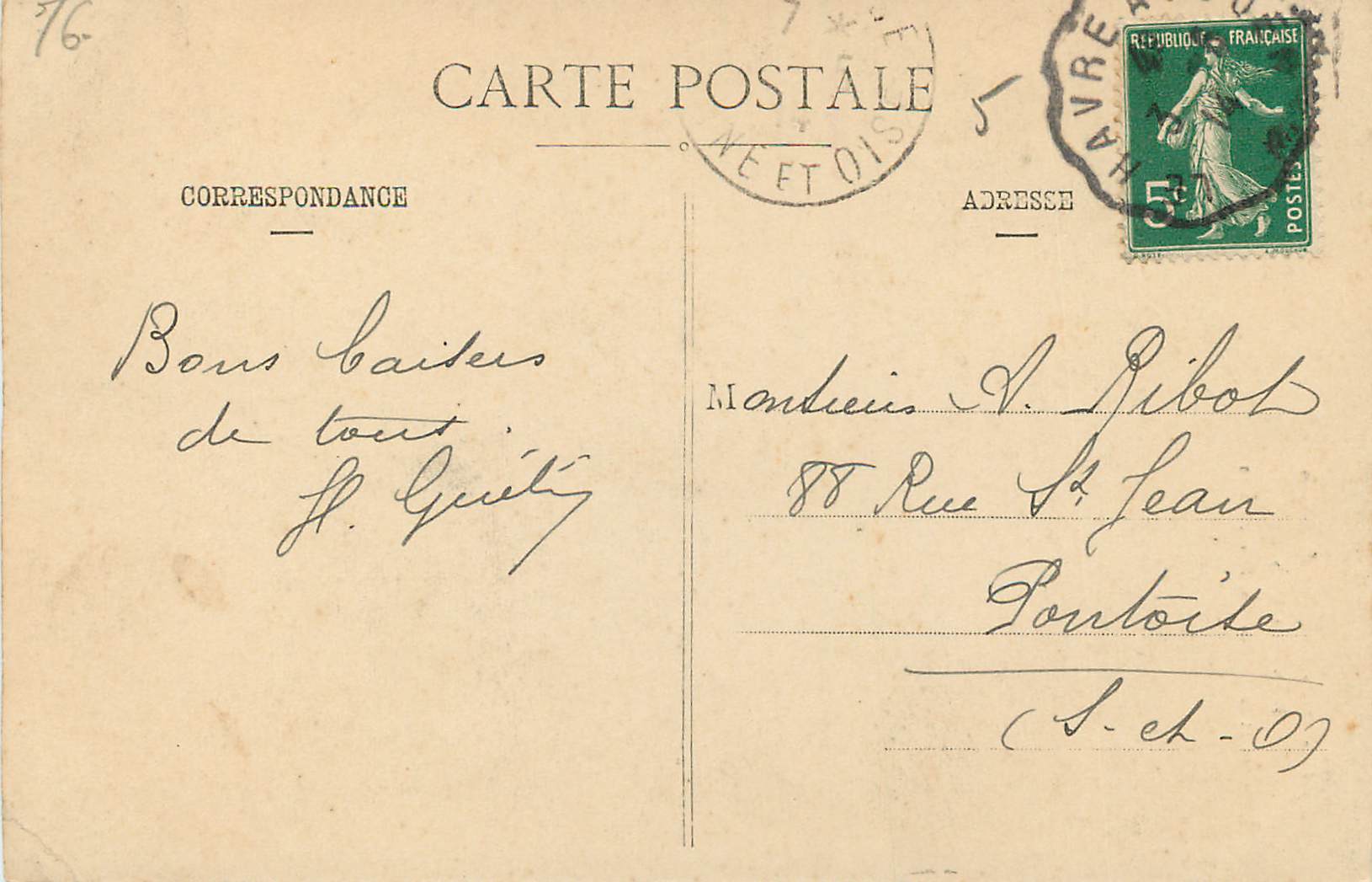 CPA Environs de Rouen Bonsecours l'Eglise et le Jardin du Funiculaire — Verso