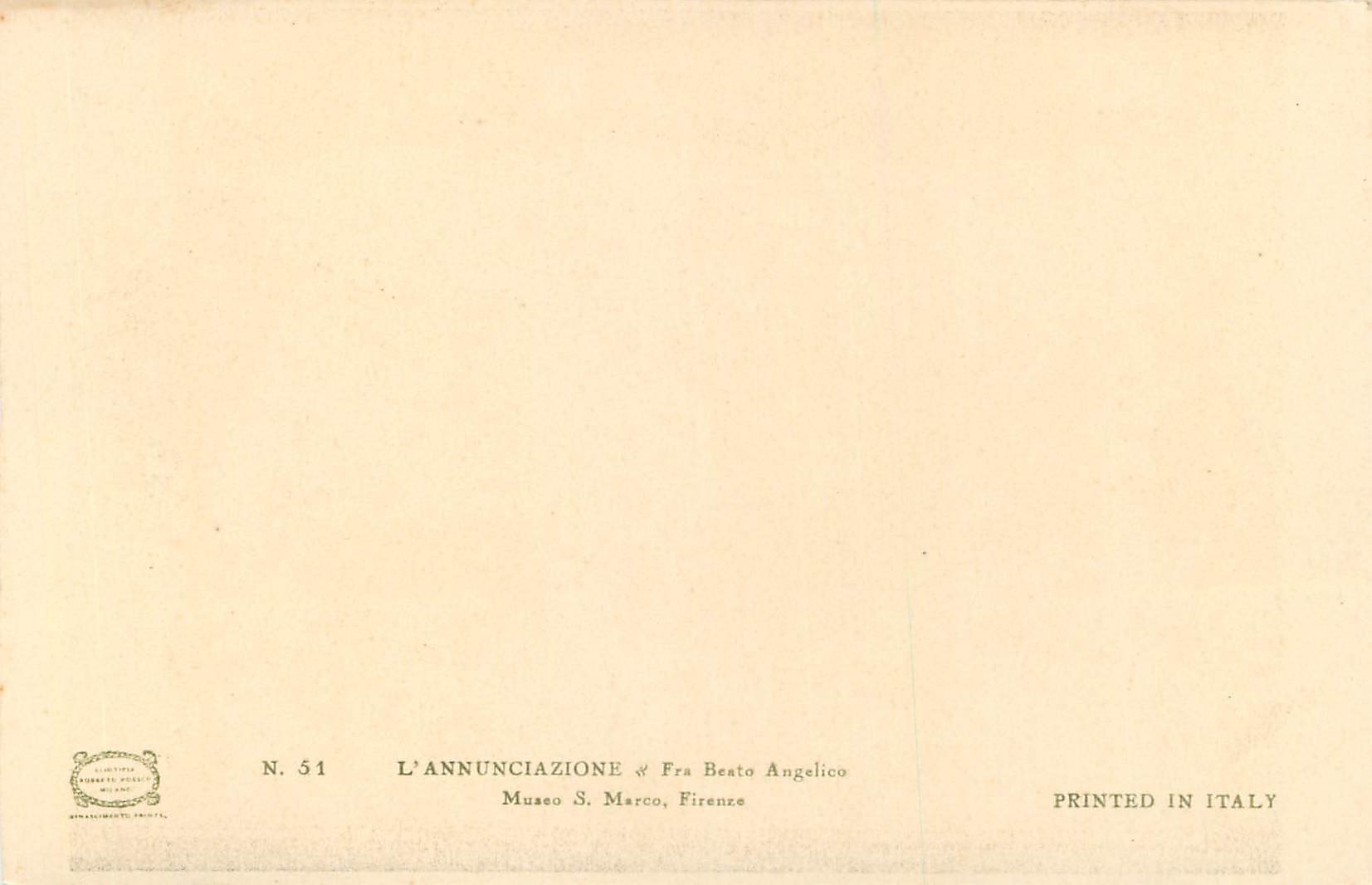 CPA l'Annunciazione Musso S Marco Firenze — Verso