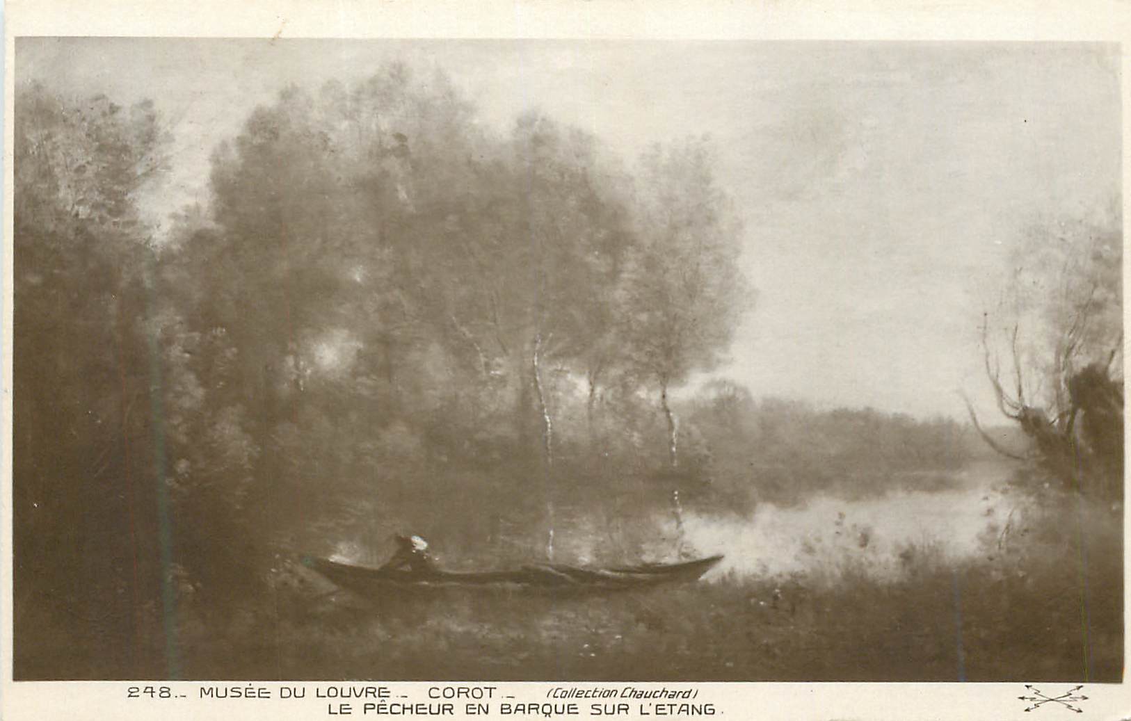 Le Pêcheur en barque sur l'étang — Corot — Musée du Louvre — Collection Chauchard — n° 248