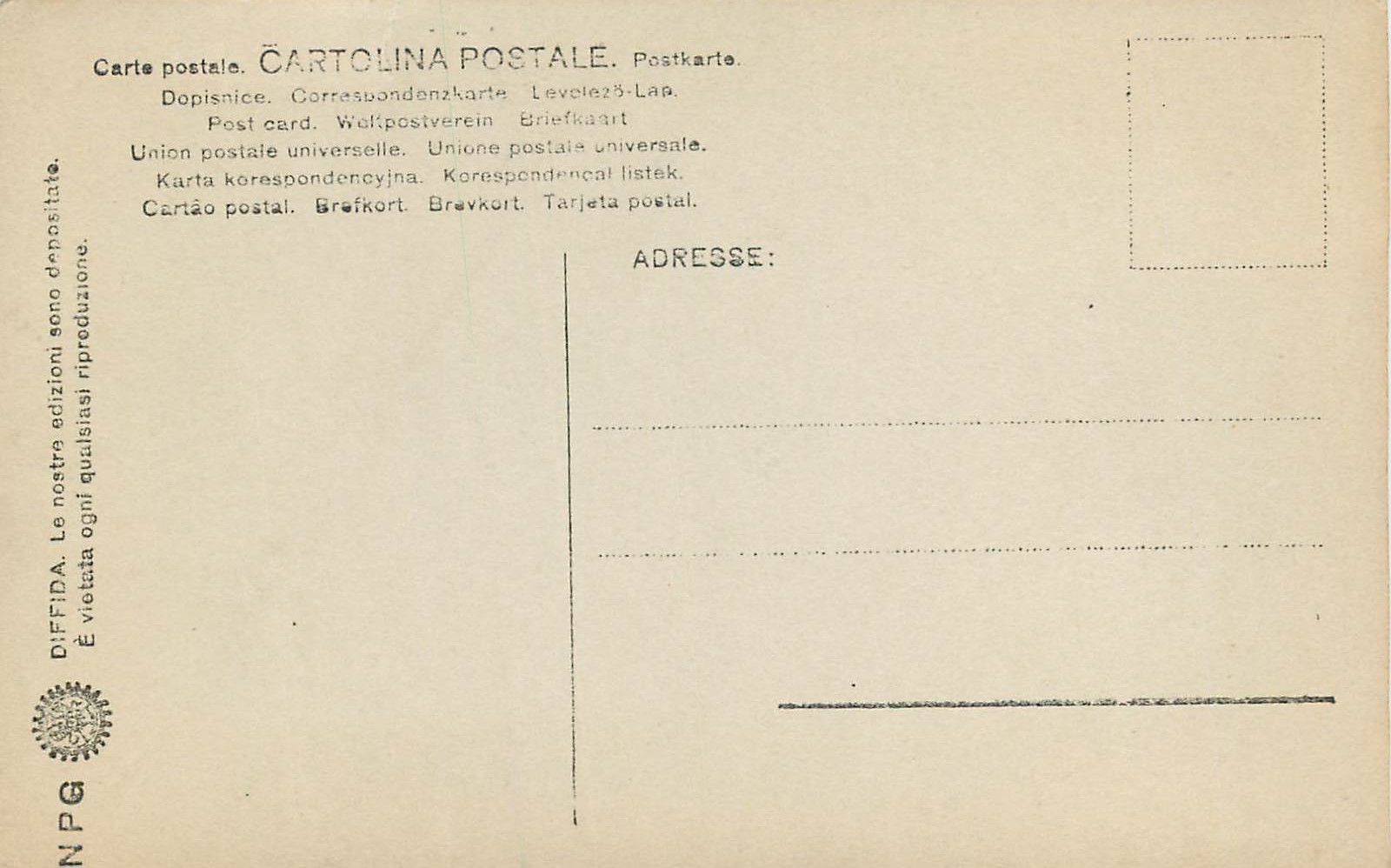 CPA Venezia Jacopo Soranzo Tiziano — Rückseite