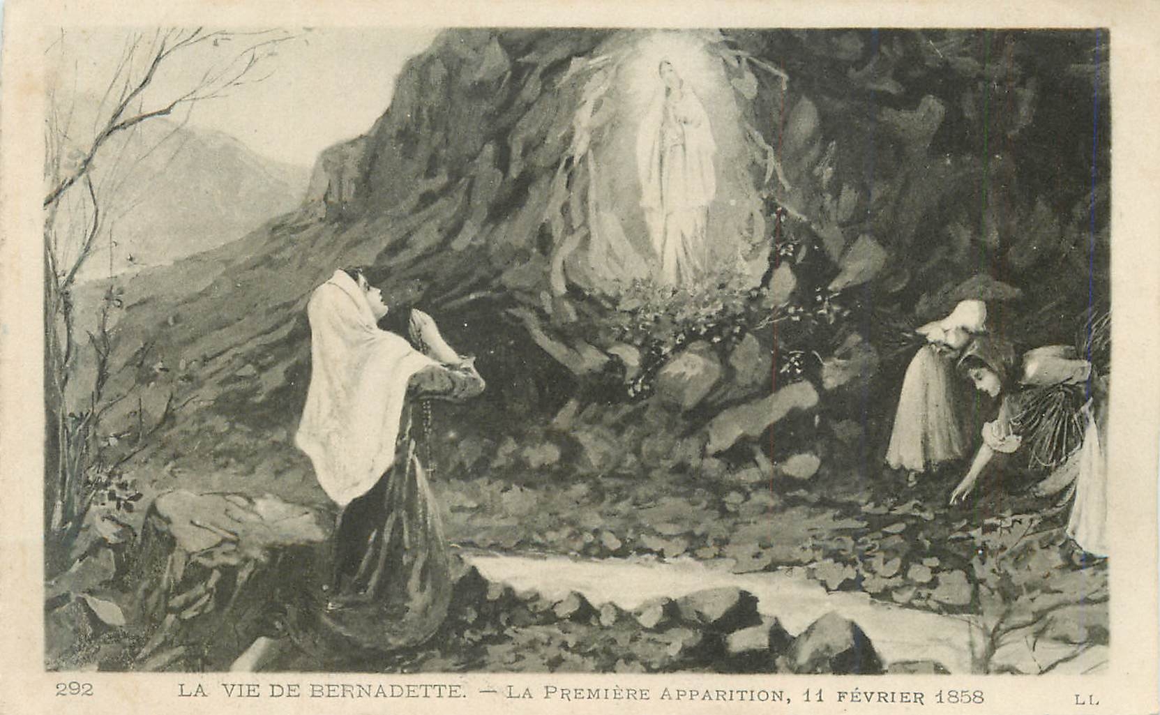 CPA la Vie de Bernadette la Premiere Apparition 11 Fevrier 1858