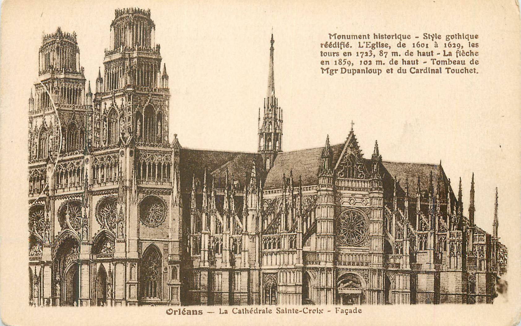 CPA Orleans la Cathedrale Sainte Croix Facade