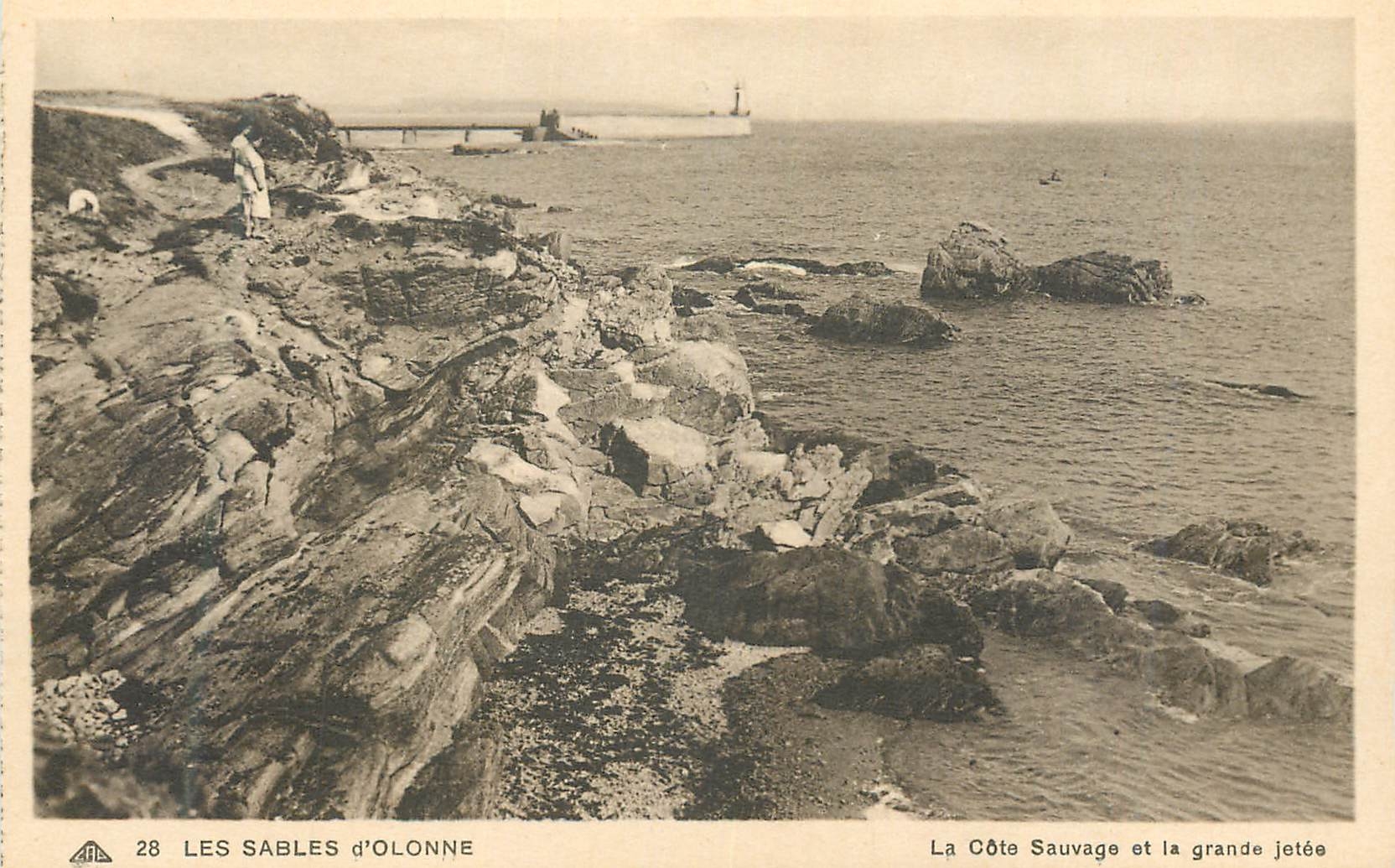 Les Sables d'Olonne — La Côte Sauvage et la grande jetée — Cie des Arts Photomécaniques Strasbourg-Schiltigheim