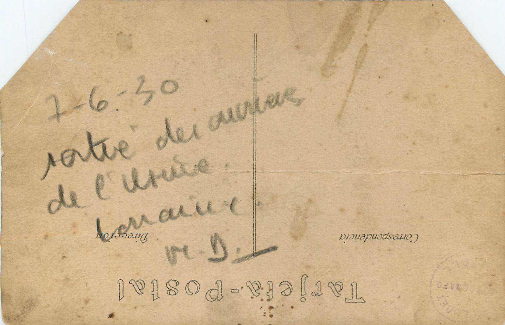 CARTE PHOTO Femmes Sortie de l'usine Lorraine — Verso