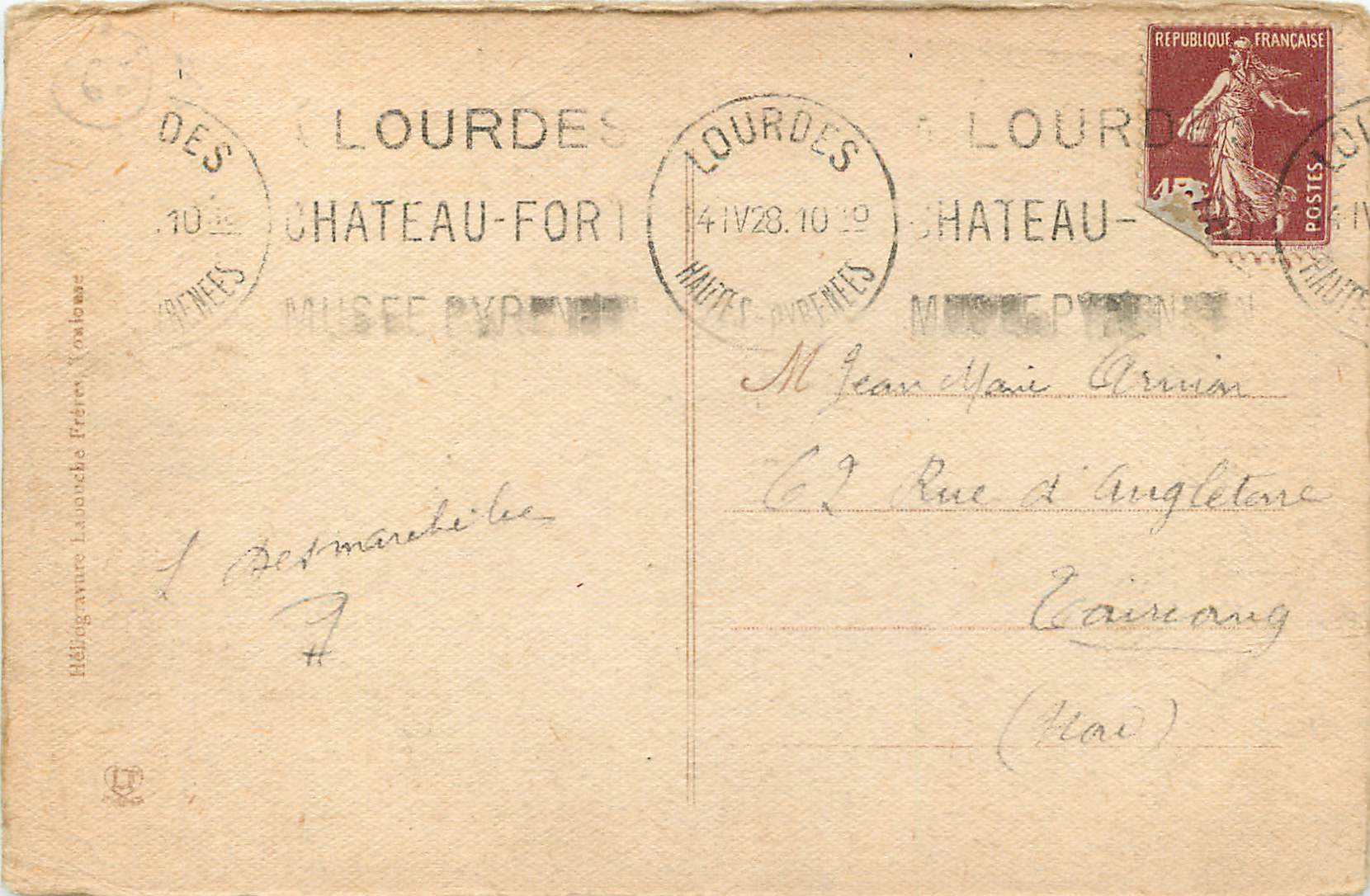 CPA Lourdes Interieur de la Grotte Miraculeuse — Verso
