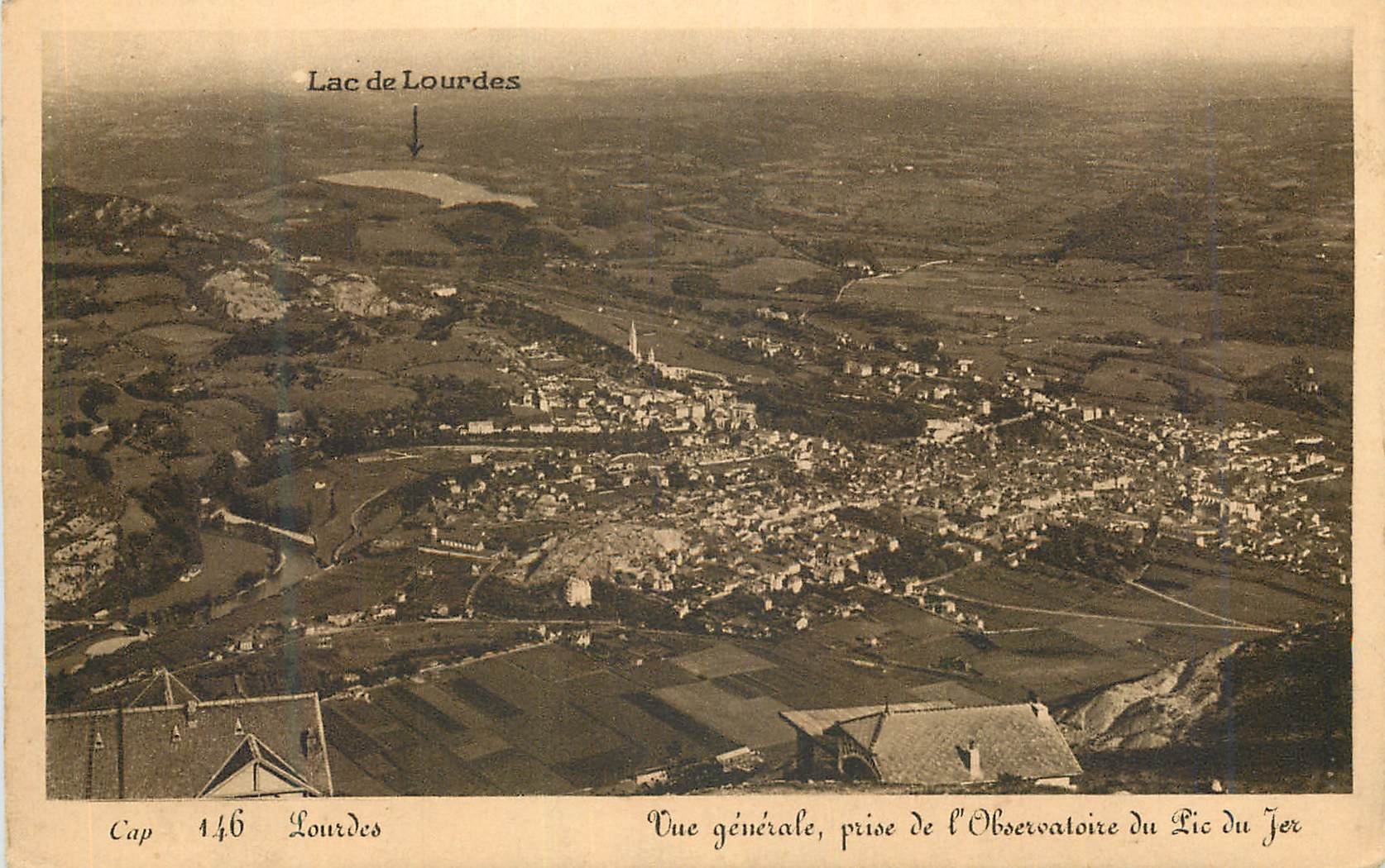 CPA Lourdes vue Generale Prise de L'Observatoire du Pic du Jer