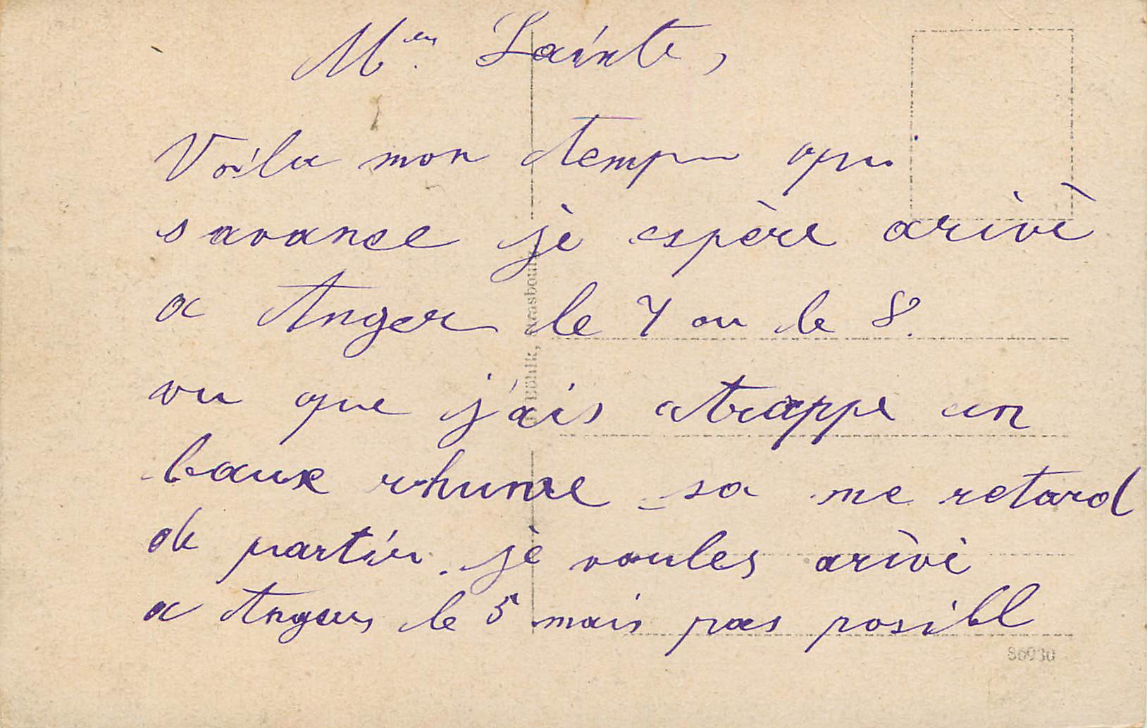 CPA Strasbourg Maison Kammerzell — Verso