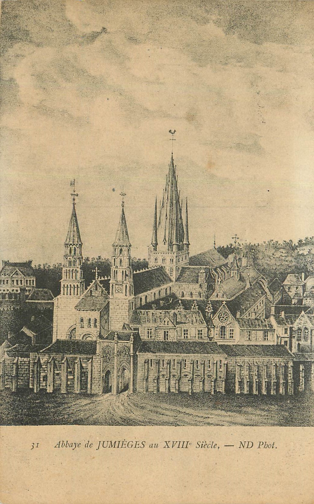 CPA Abbaye de Jumieges au XVIIIe Siecle