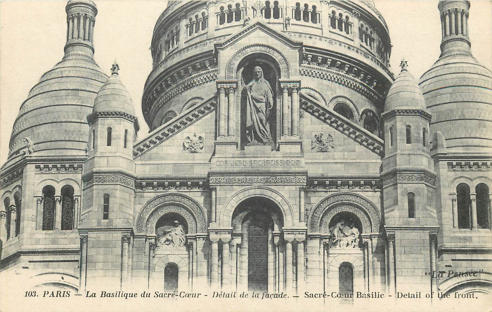 CPA Paris la Basilique du Sacre Coeur Detail de la Facade