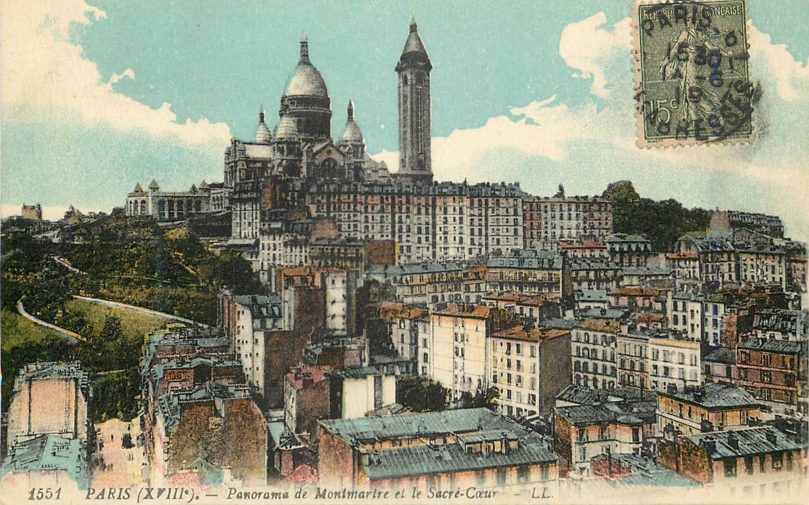 CPA Paris (XVIIIe) Panorama de Montmartre et le Sacre Coeur