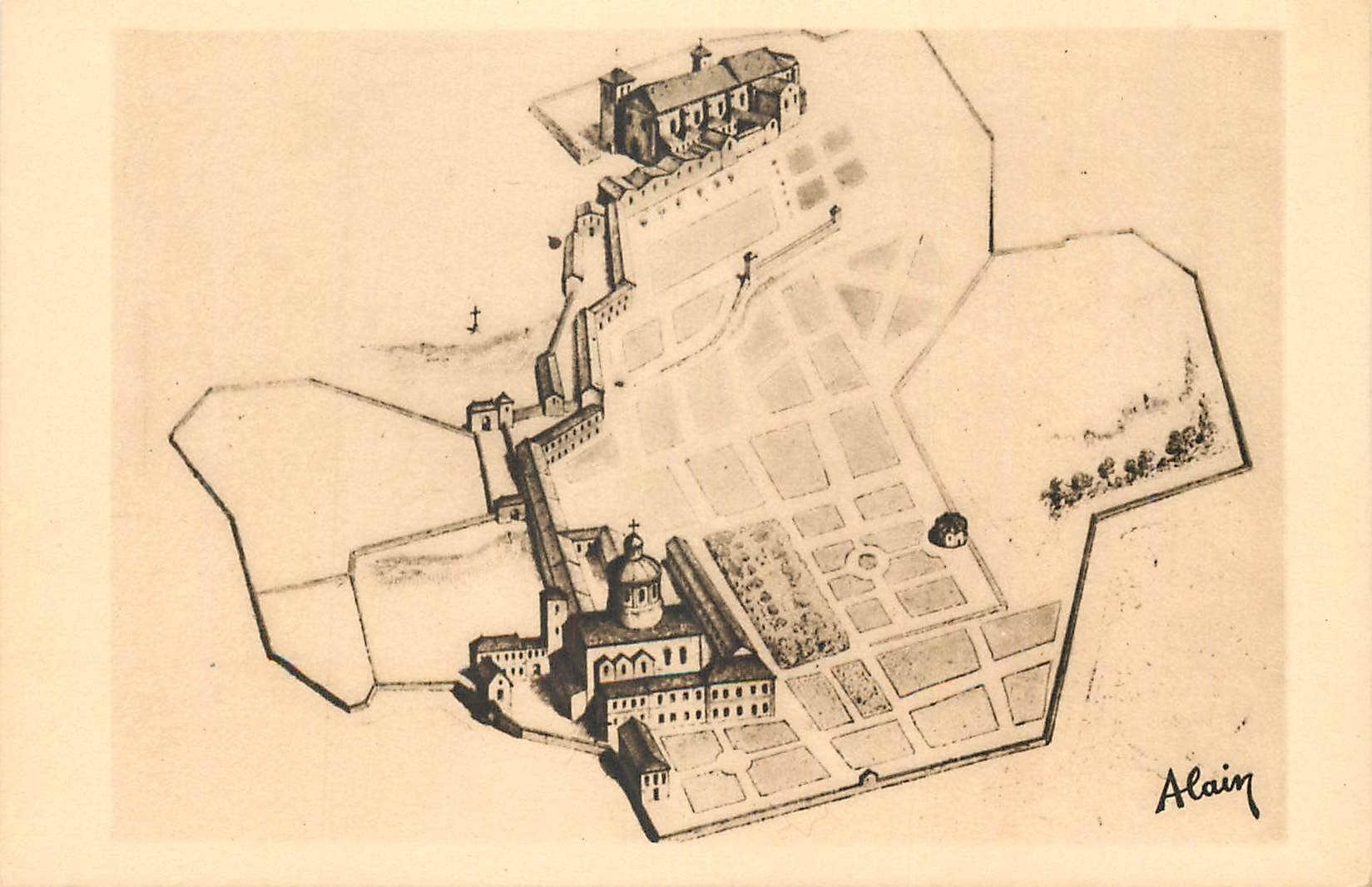 Abbaye du Prieuré de Saint-Denys — Vue du XVIIe siècle — Alain