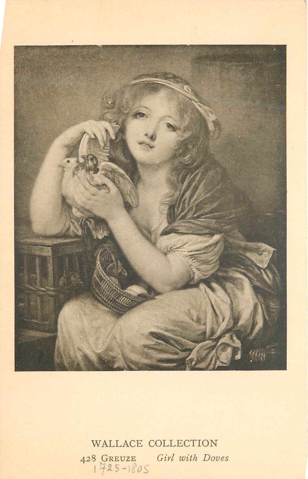 CPA Wallace Collection Greuze Girl with Doves