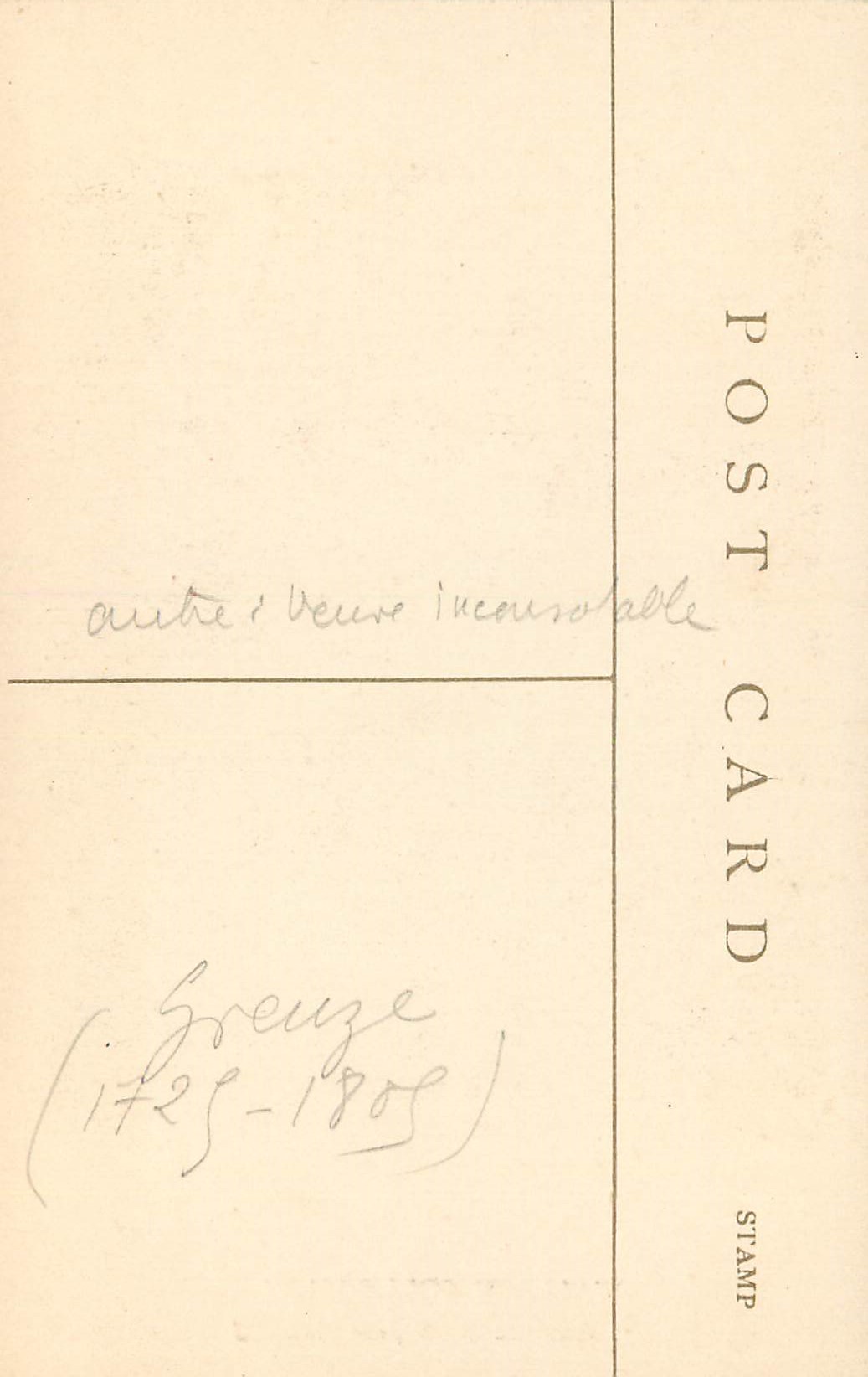 CPA Wallace Collection Greuze Sophie Arnould — Rückseite