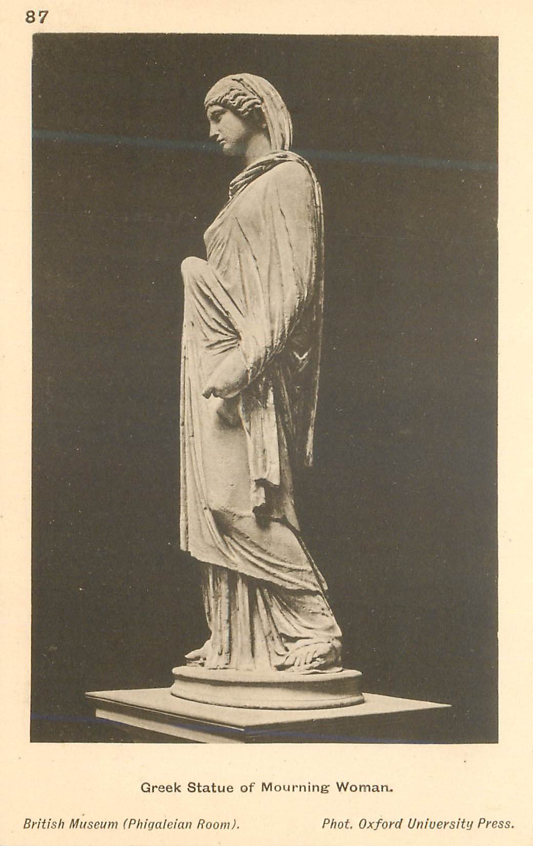 CPA Greek Statue of Mourning Woman British Museum