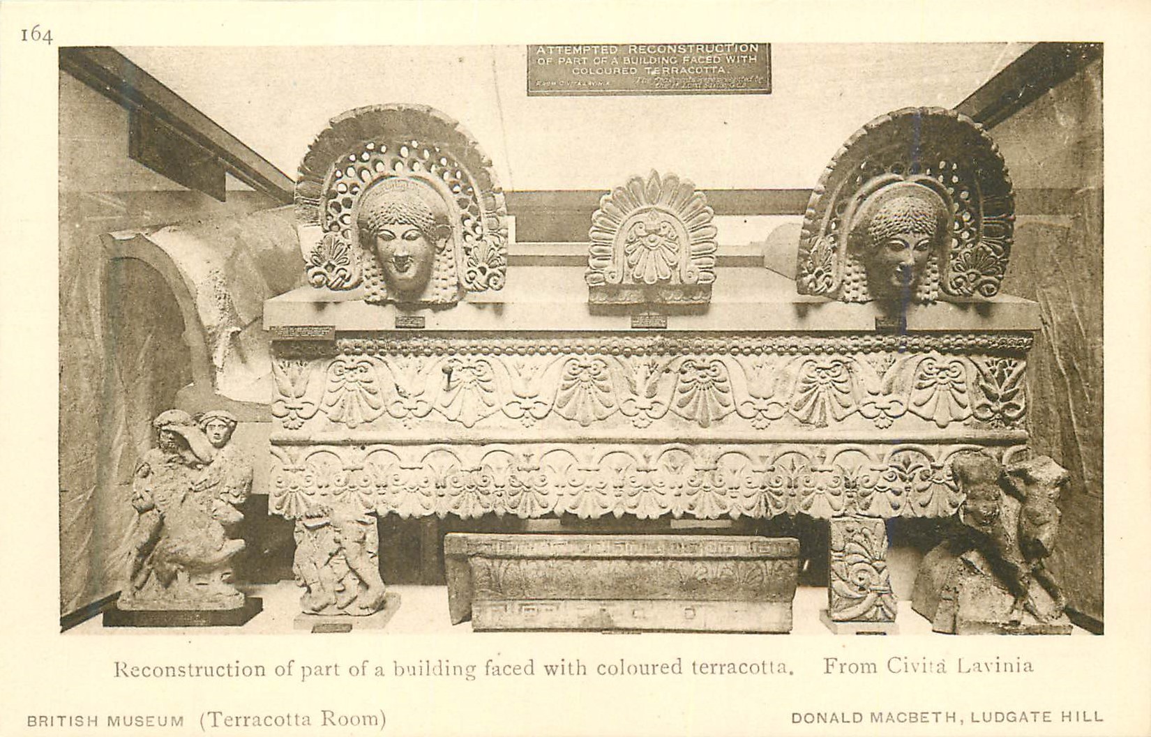 CPA Reconstruction of Part of a Building Faced with Coloured Terracotta British Museum 