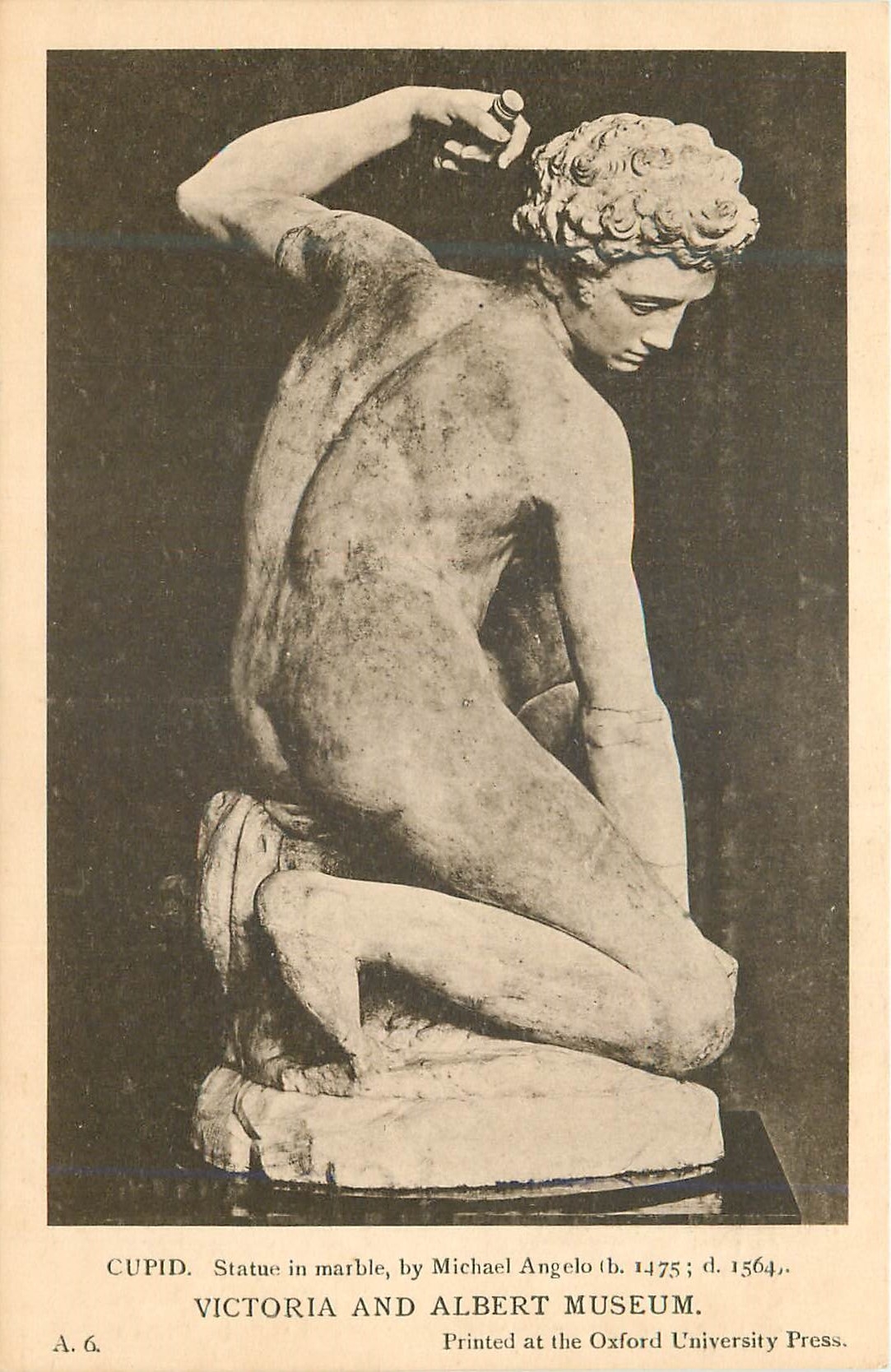 CPA Cupid Statue in Marble by Michael Angelo Victoria and Albert Museum