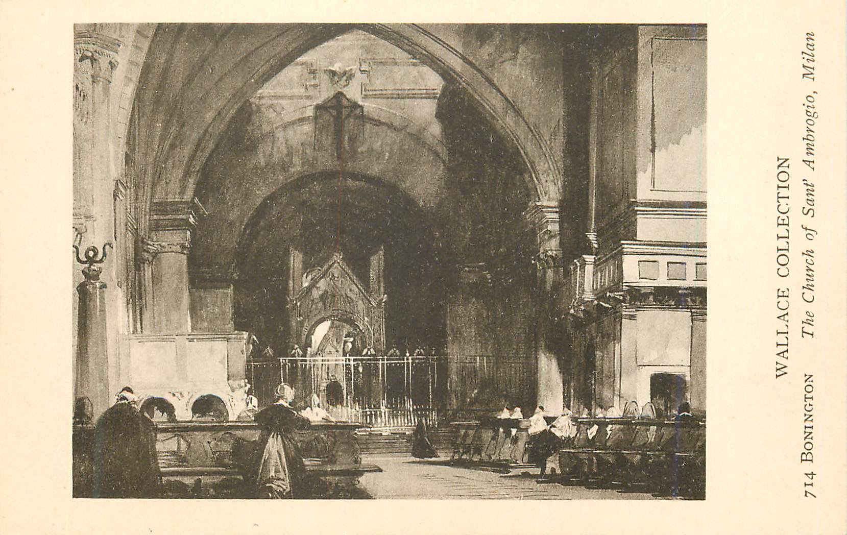 CPA Wallace Collection Bonington the Church of San Ambrogio Milan