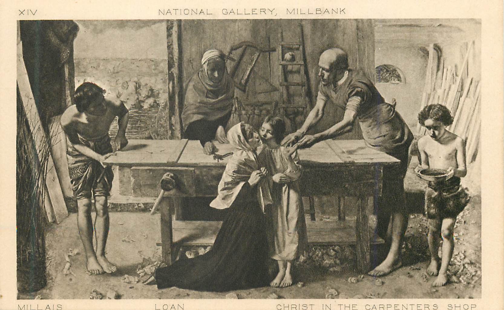 CPA National Gallery Millbank Millais Loan Christ in the Carpenters Shop