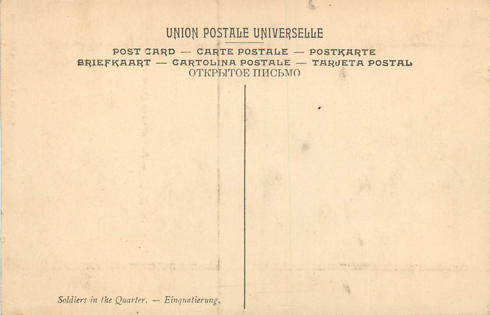 CPA W C Duijster Des Soldats au Quartier Stedelijk Museum Haarlem — Verso