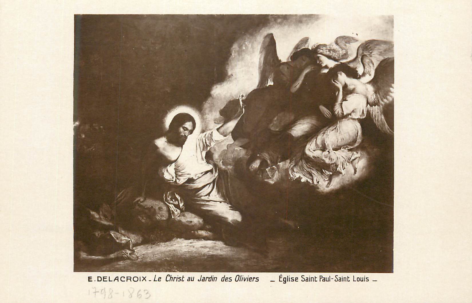 CPA E Delacroix Le Christ au Jardin des Oliviers Eglise Saint Paul Saint Louis