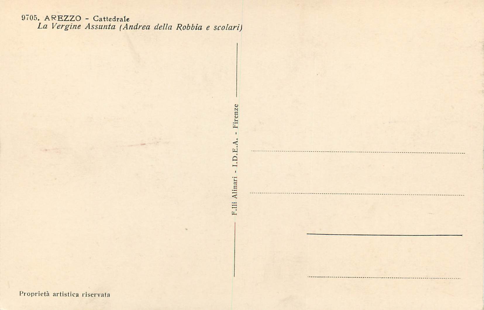 CPA Arezzo Cathedrale La Vergine Assunta (Andrea Della Robbia e Scolari) — Rückseite