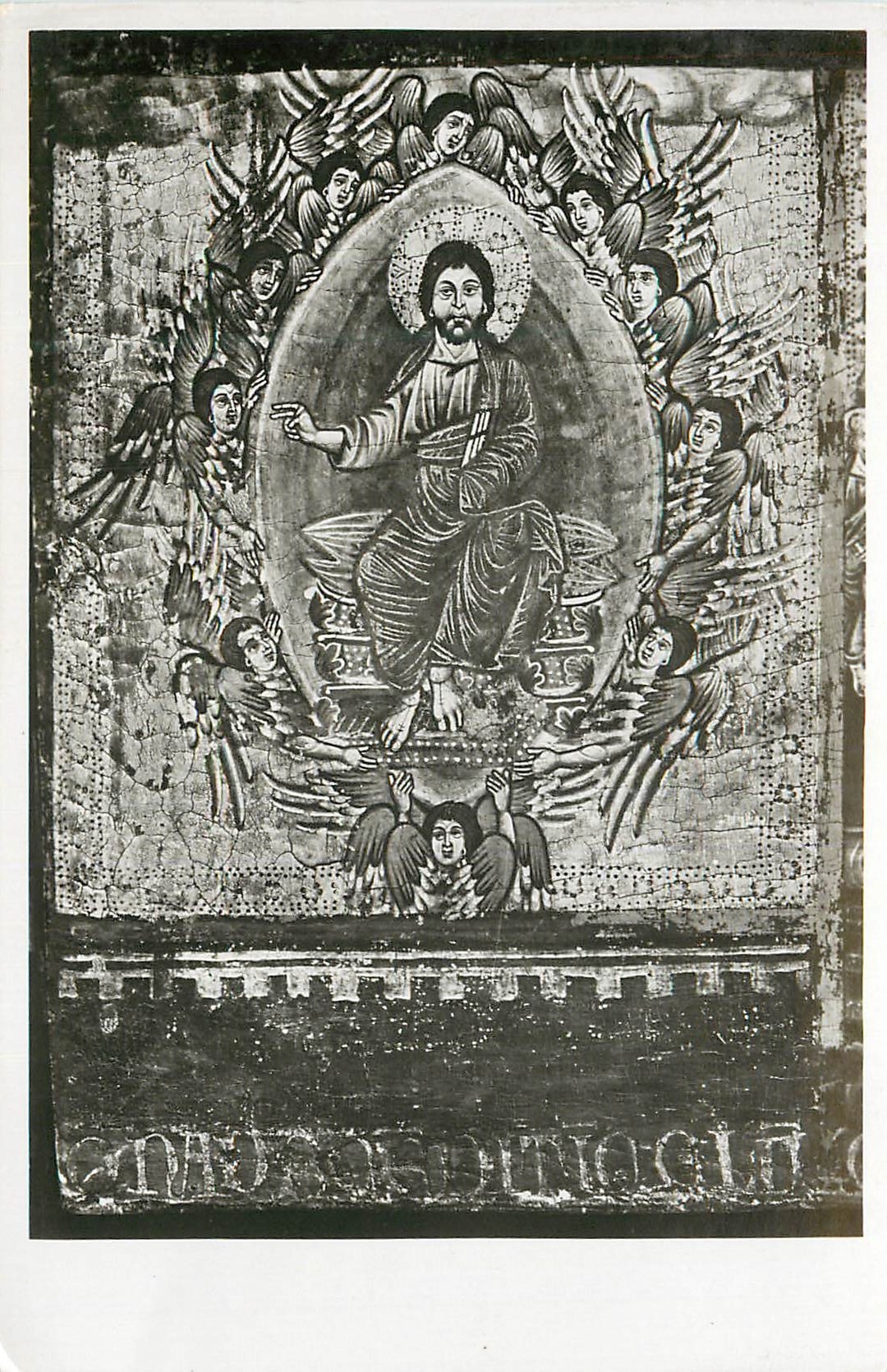 CPA Perugia R Pinacoteca Vannucel Gesu Cristo in Gloria Particolare di Un Tabernacolo (XIIISec)