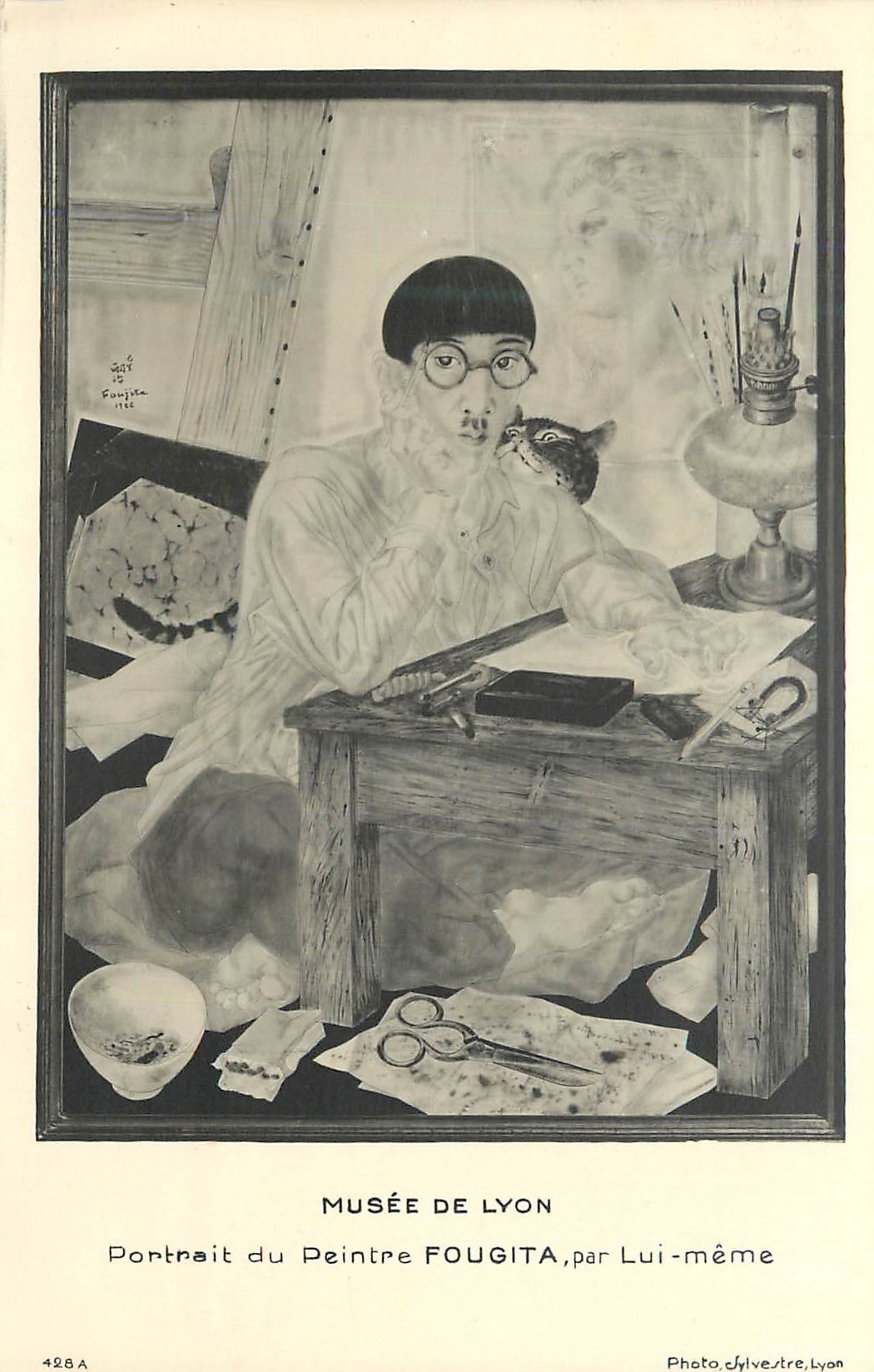 CPA Musee de Lyon Portrait du Peintre Fougita par Lui Meme 