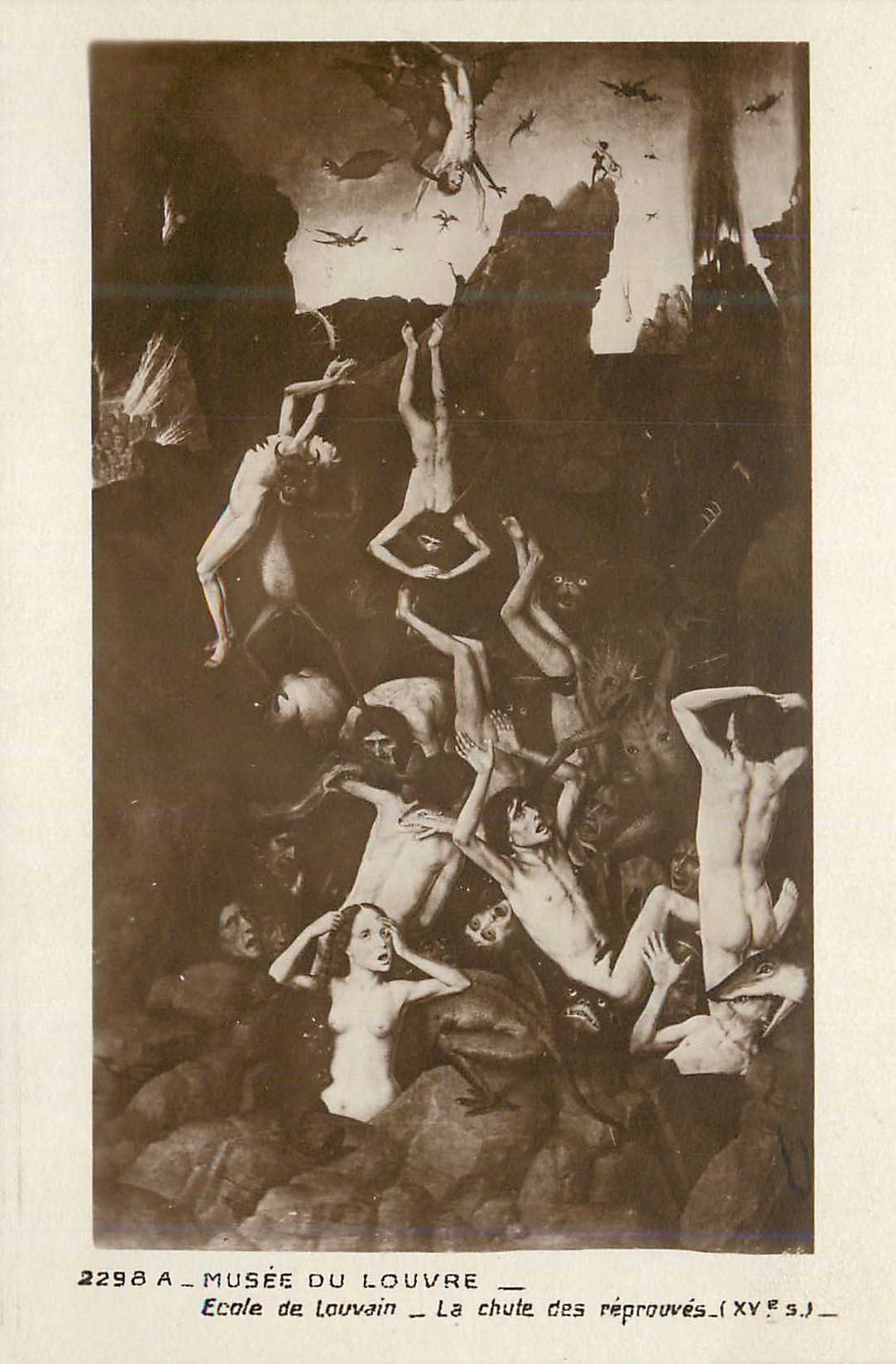 CPA Musee du Louvre Ecole de Louvain La Chute des Reprouves (XVe S)