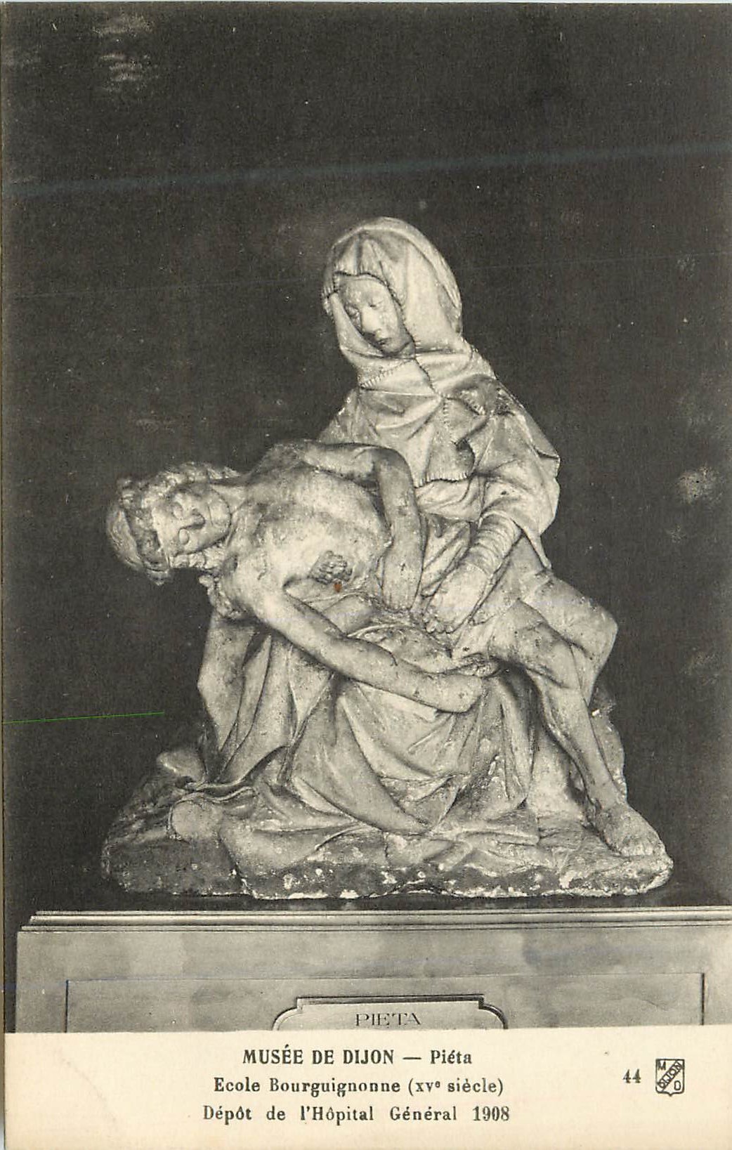 CPA Musee de Dijon Pieta Ecole Bourguignonne (XVe Siecle) Depot de L'Hopital General 1908