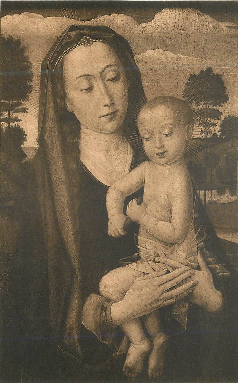 CPA H Van Der Goes Vierge et Enfant Musee de Bruxelles