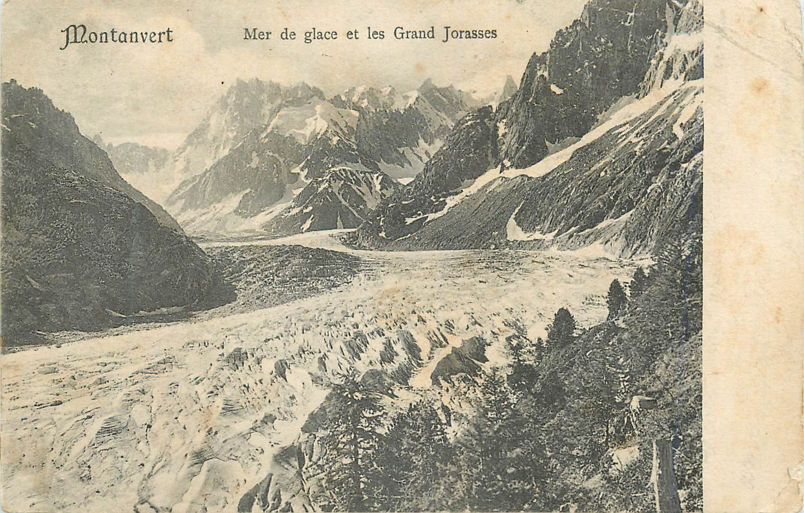 Montanvert — Meer von Eis und die Grand Jorasses — Verlag nicht sichtbar