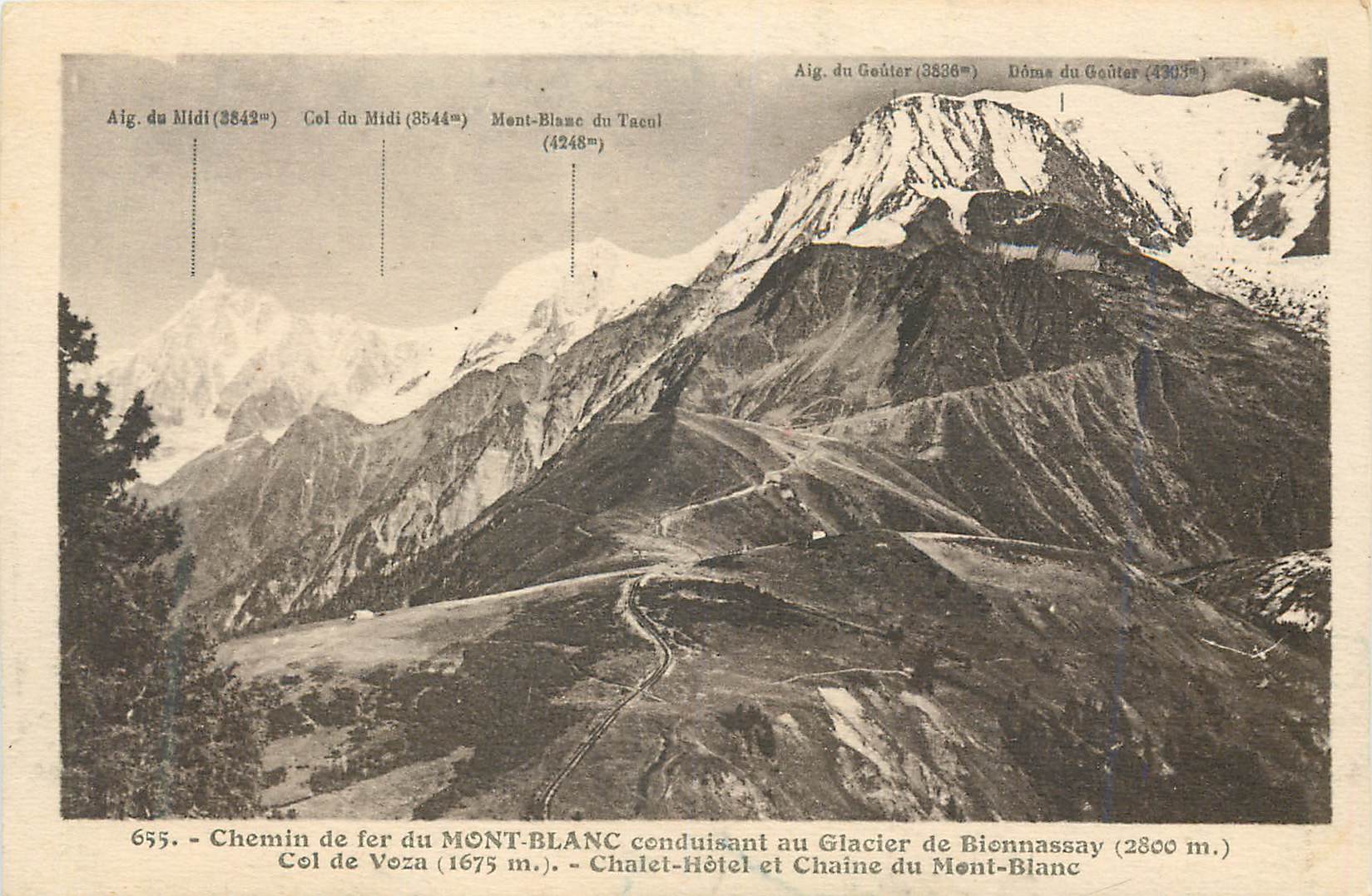 CPA Chemin de Fer de Mont Blanc Conduisant au Glacier de Bionnassay (2800m)