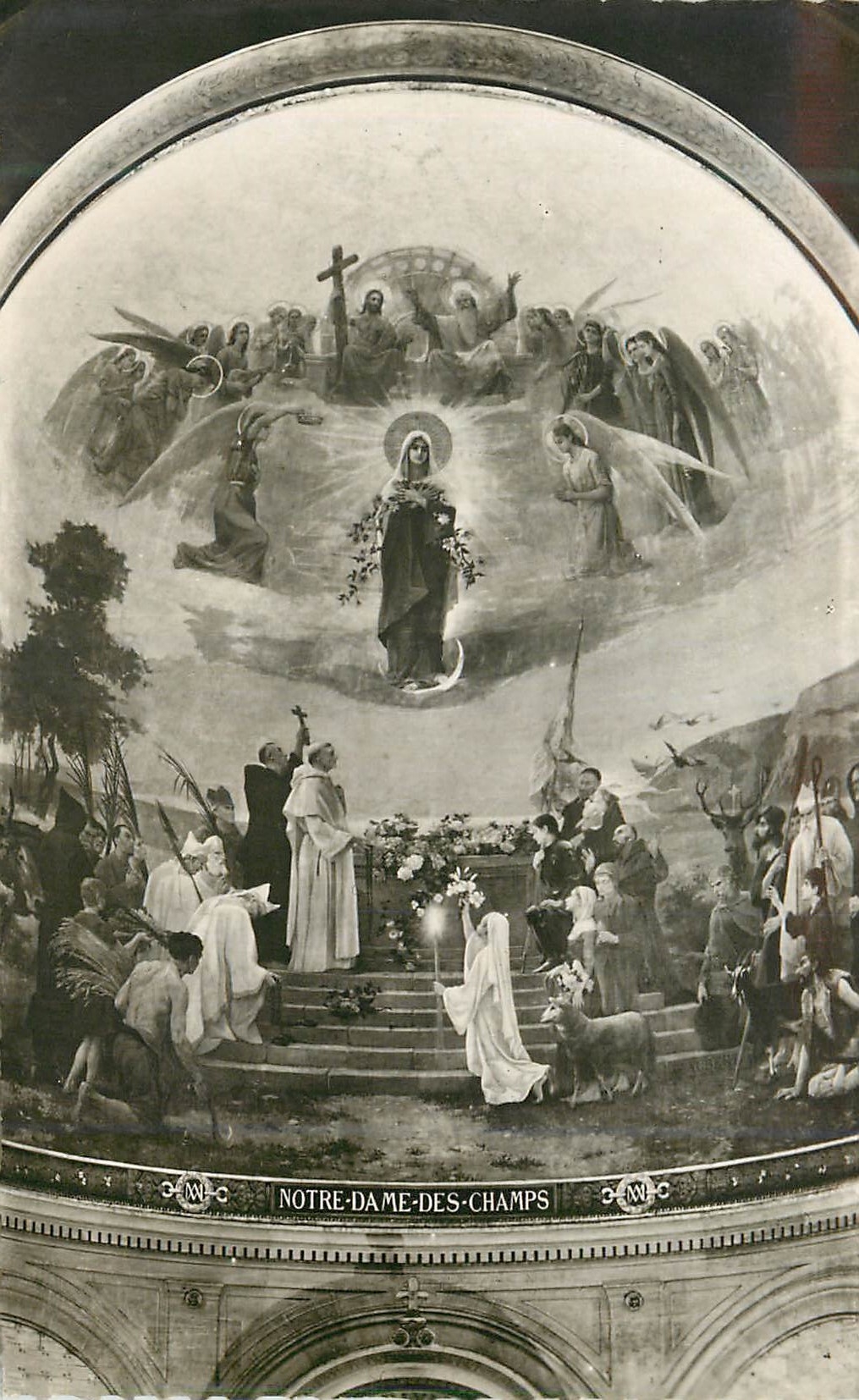 CPM Eglise Notre Dame des Champs Paris Fresque de la Chapelle de la Sainte Vierge