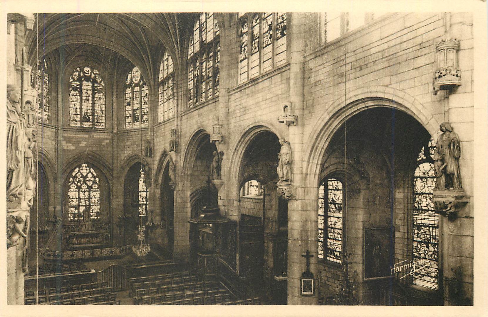 Troyes — Église Saint-Nicolas — intérieur — Édition E. Harmignies, Paris