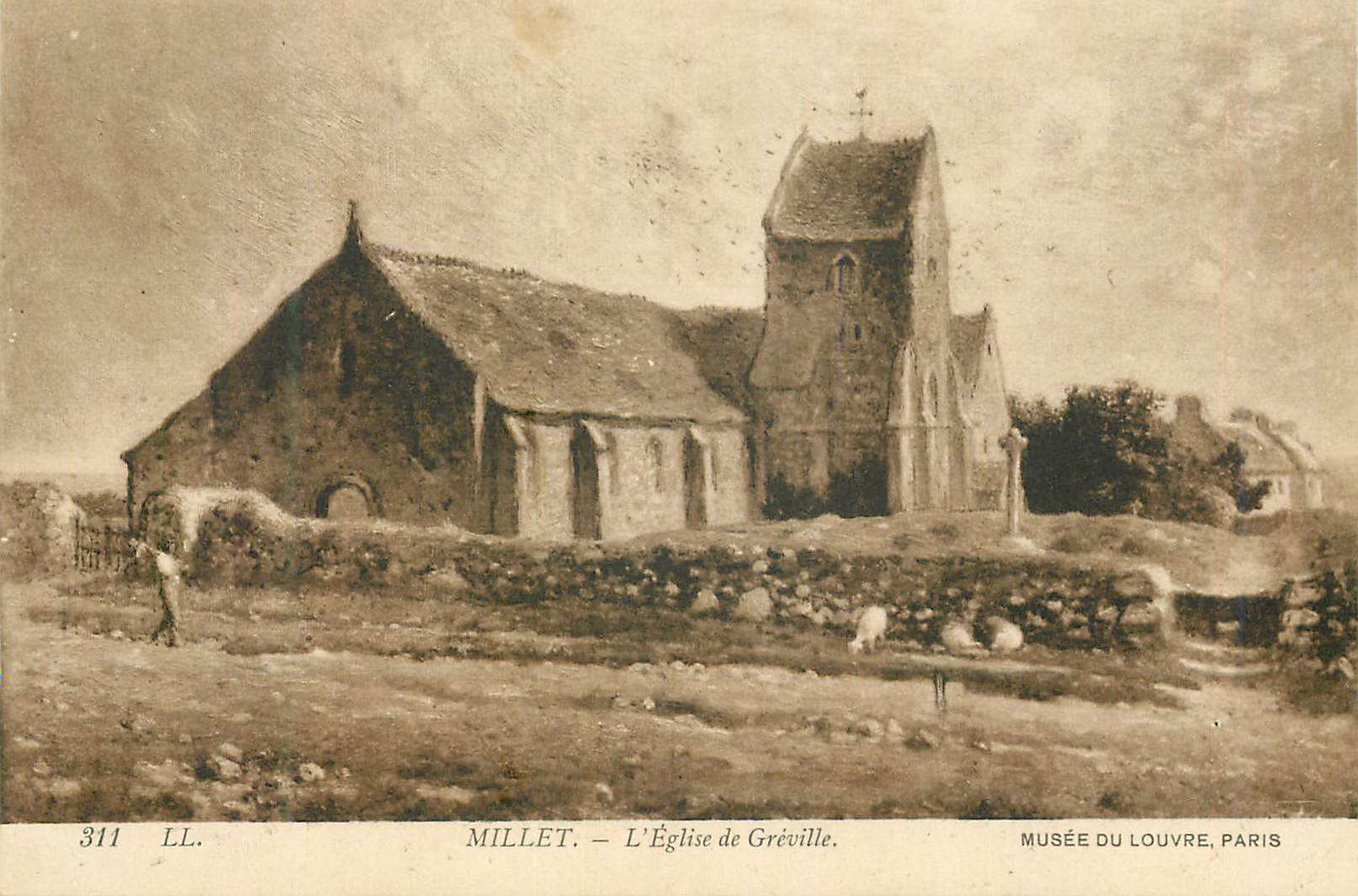 CPA Millet l'Eglise de Greville Musee du Louvre Paris