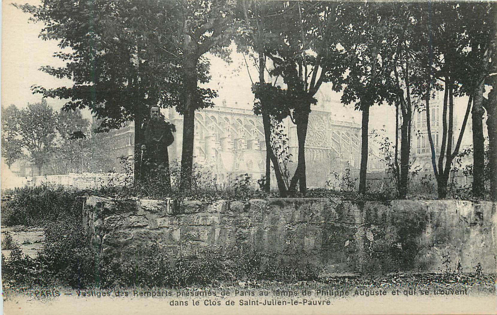 CPA Vestiges des Ramparts Paris au temps de Philippe Auguste