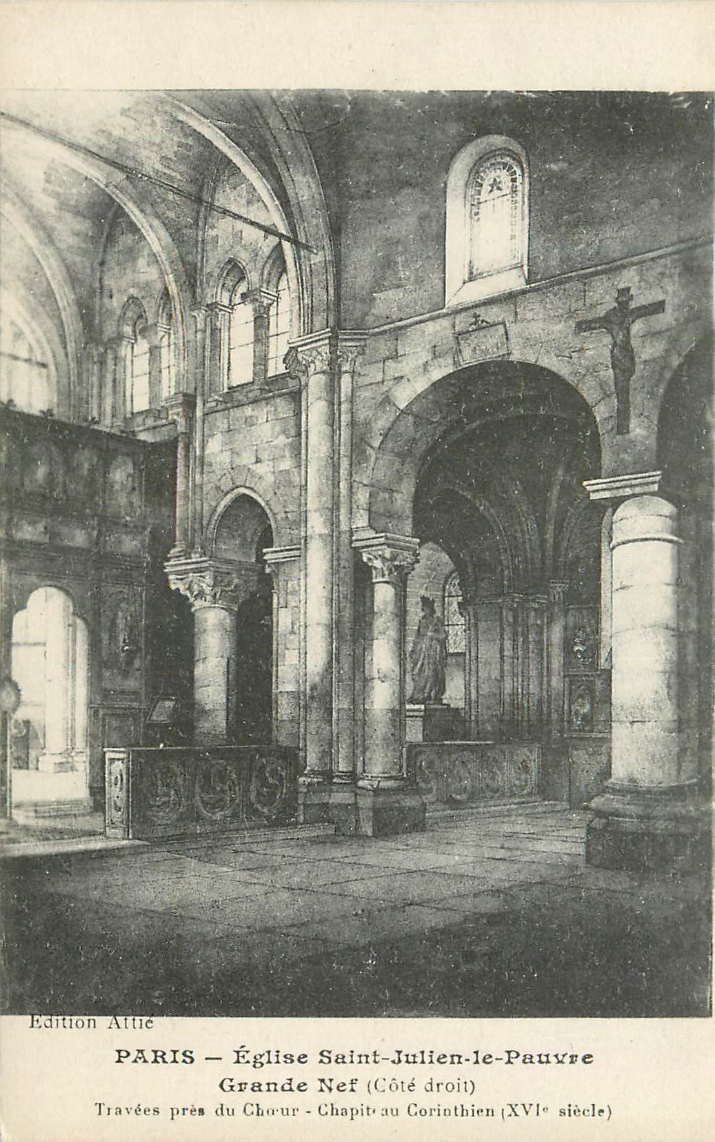 CPA Paris Eglise Saint Julien le Pauvre Grande Nef