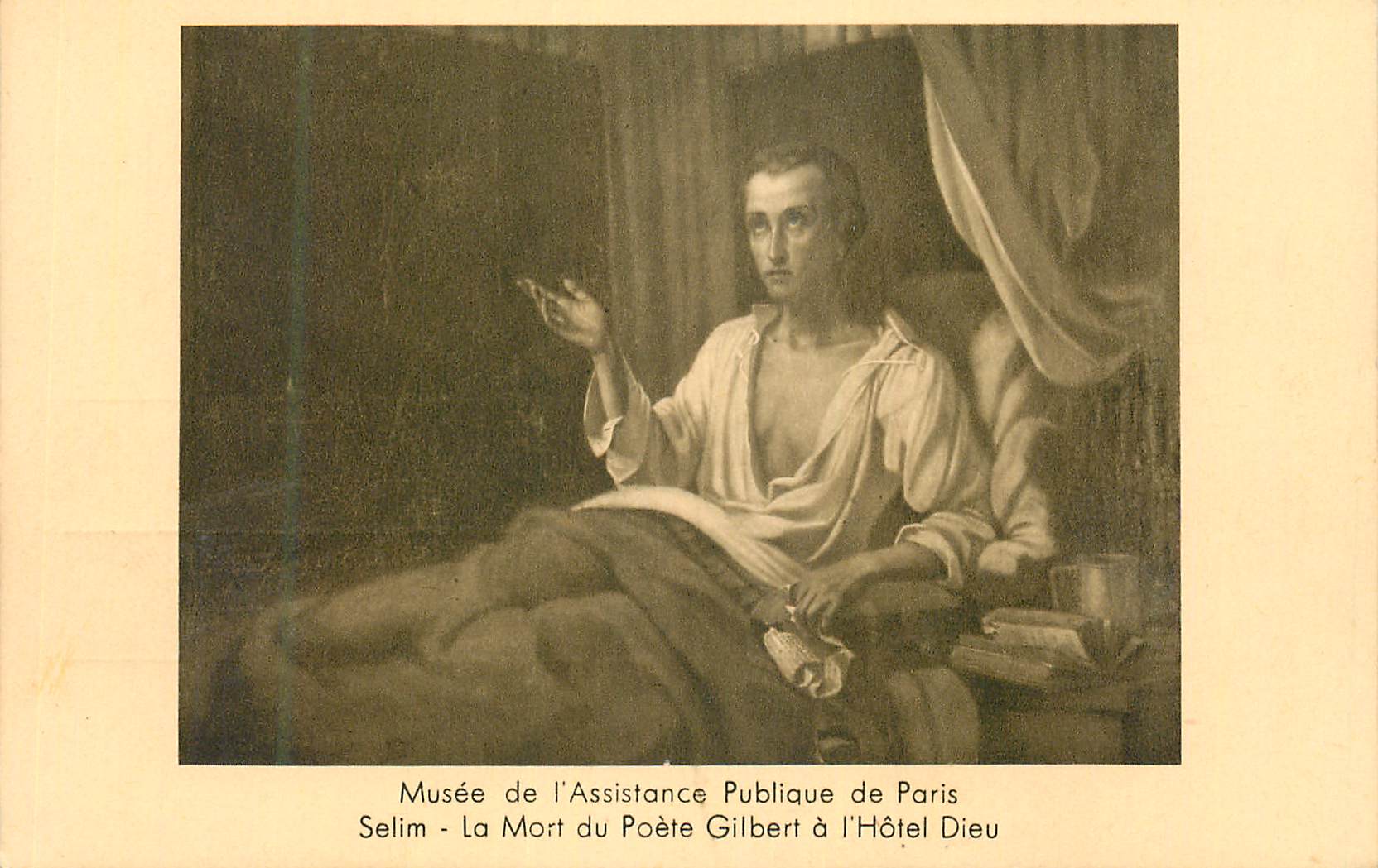 CPA Musee de l'Assistance Publique de Paris Selim la Mort du Poete Gilbert a l'Hotel Dieu