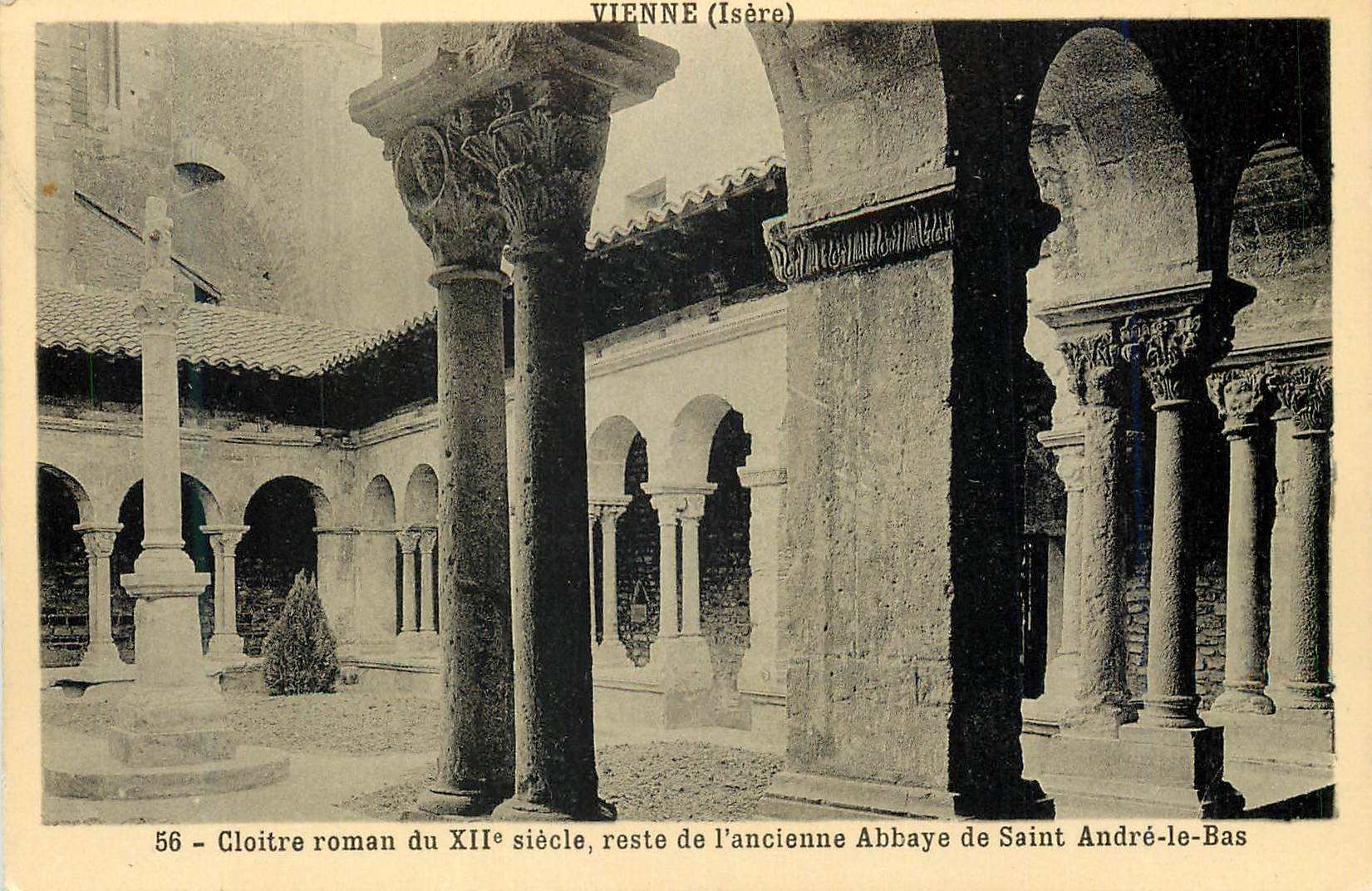 Vienne (Isère) — Romanischer Cloister des 12. Jahrhunderts, Reste der alten Abtei Saint André-le-Bas — J. Cellard, Lyon