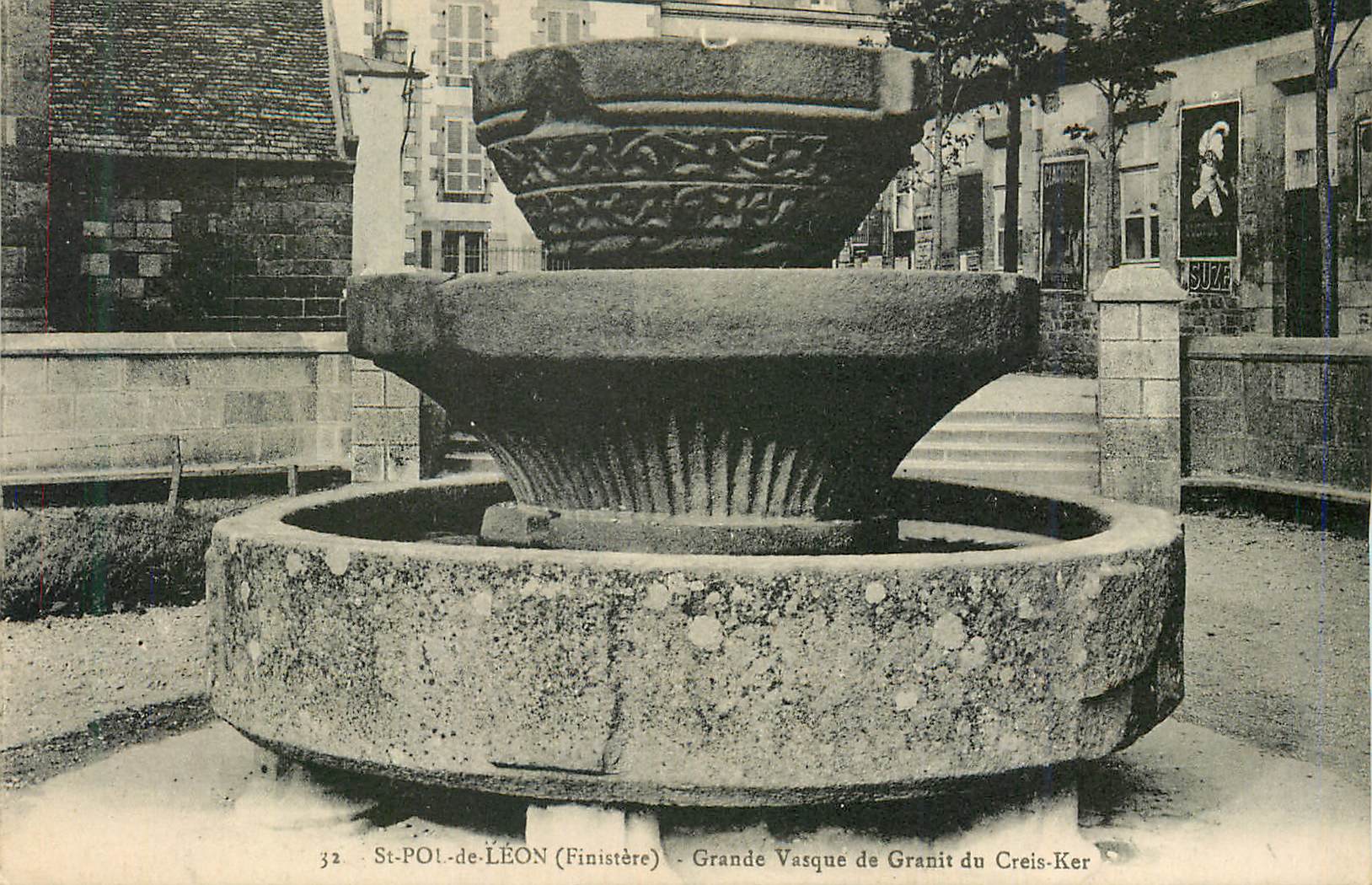 CPA St Pol de Leon(Finistere) Grande Vasque de Granit du Creis Ker