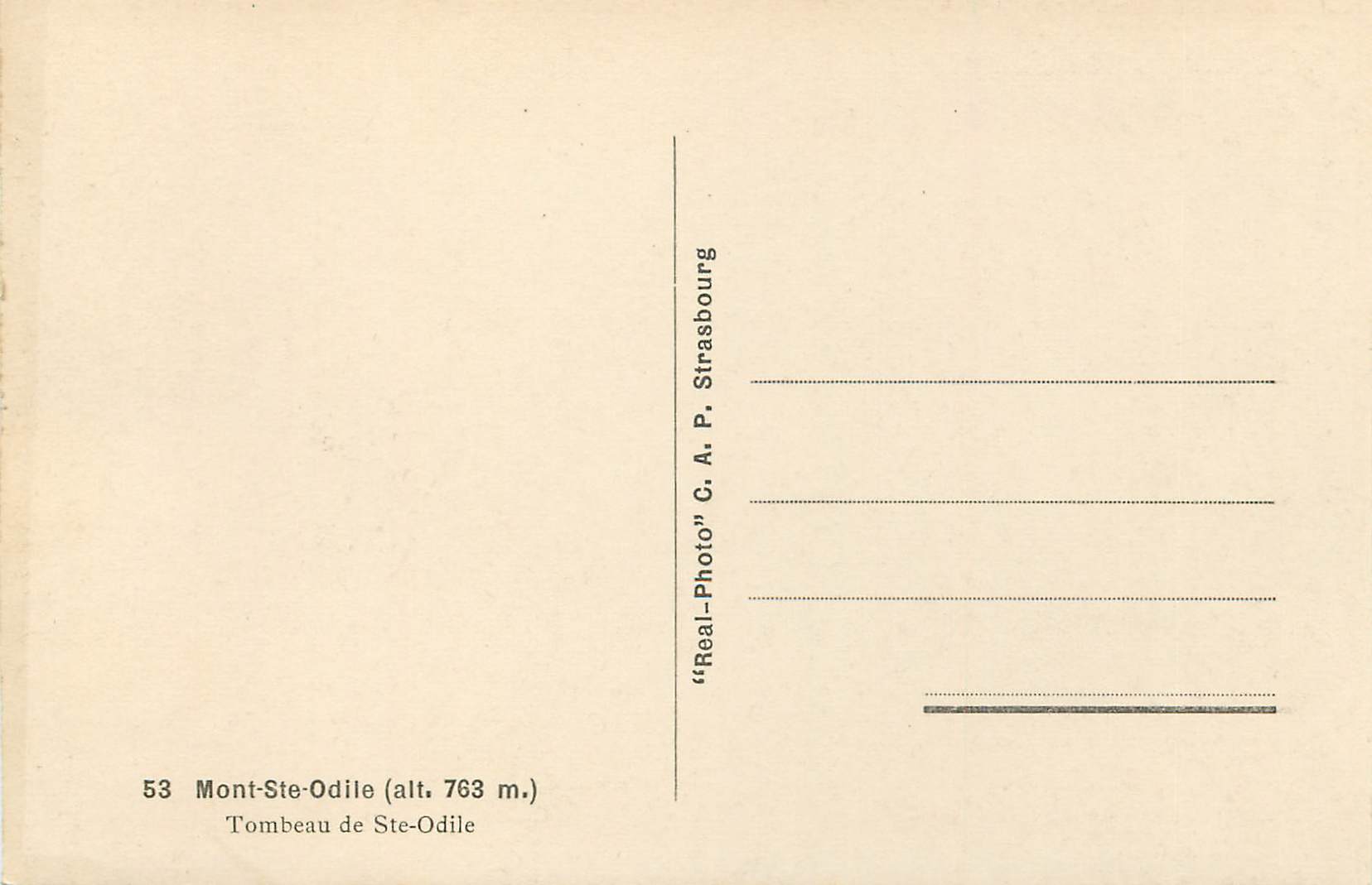 CPM Mont Ste Odile (alt 763m) Tombeau de Ste Odile — Rückseite