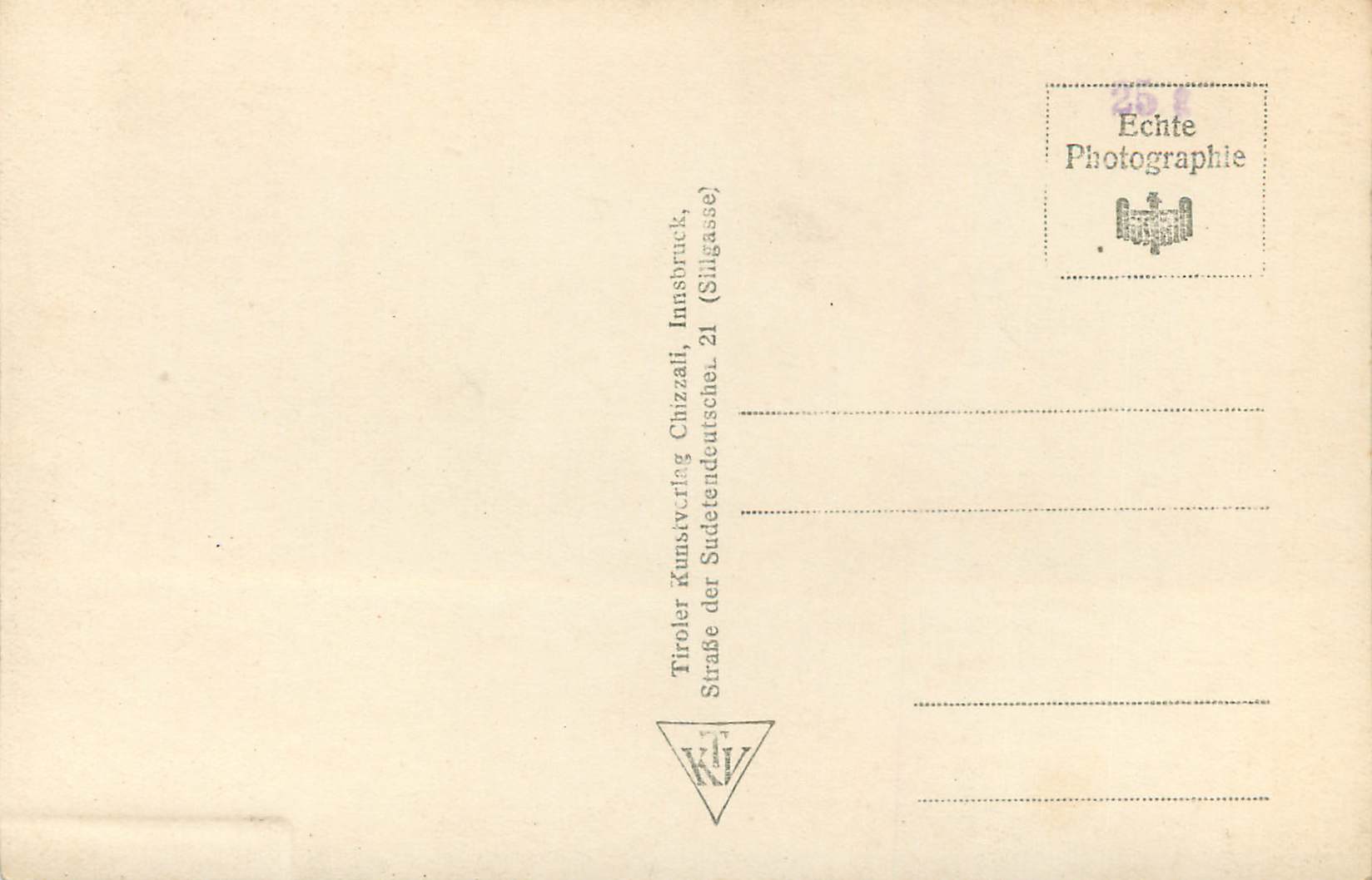 CPA Innsbrucker — Verso