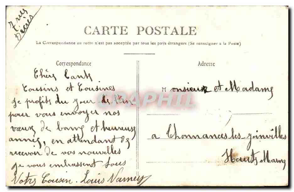 Arrondissement de Paris XIV — La Bonne Année — P. Marney, Paris — Rückseite
